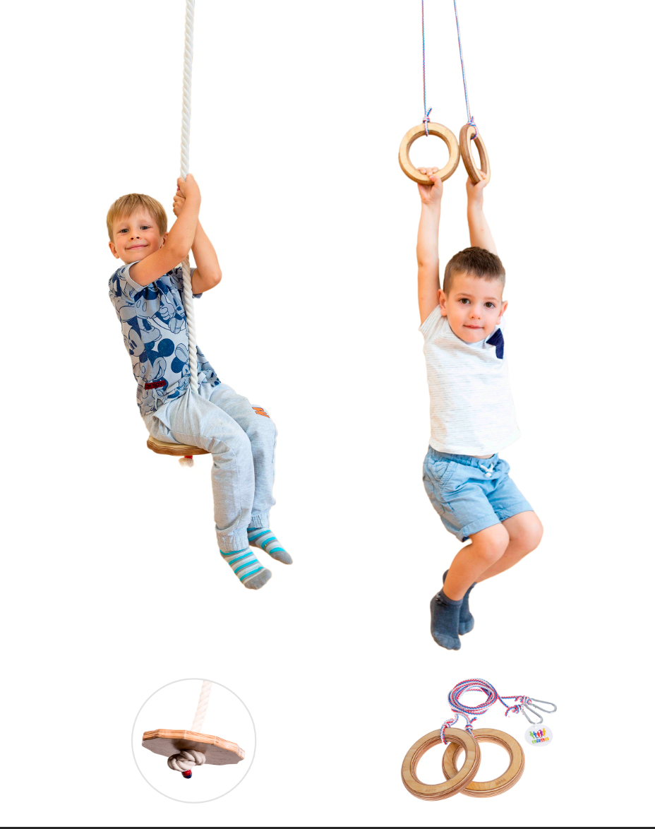 2in1 Swings Set: Round Disc Swing + Gymnastic Rings 2in1 Swing Set Goodevas Default Title  