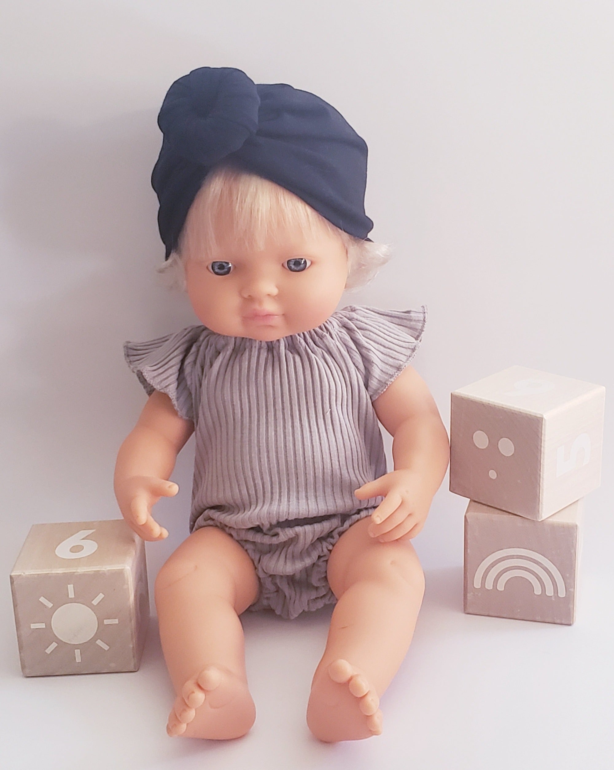 Doll Romper Doll Clothing Little Wonder & Co. Gray  