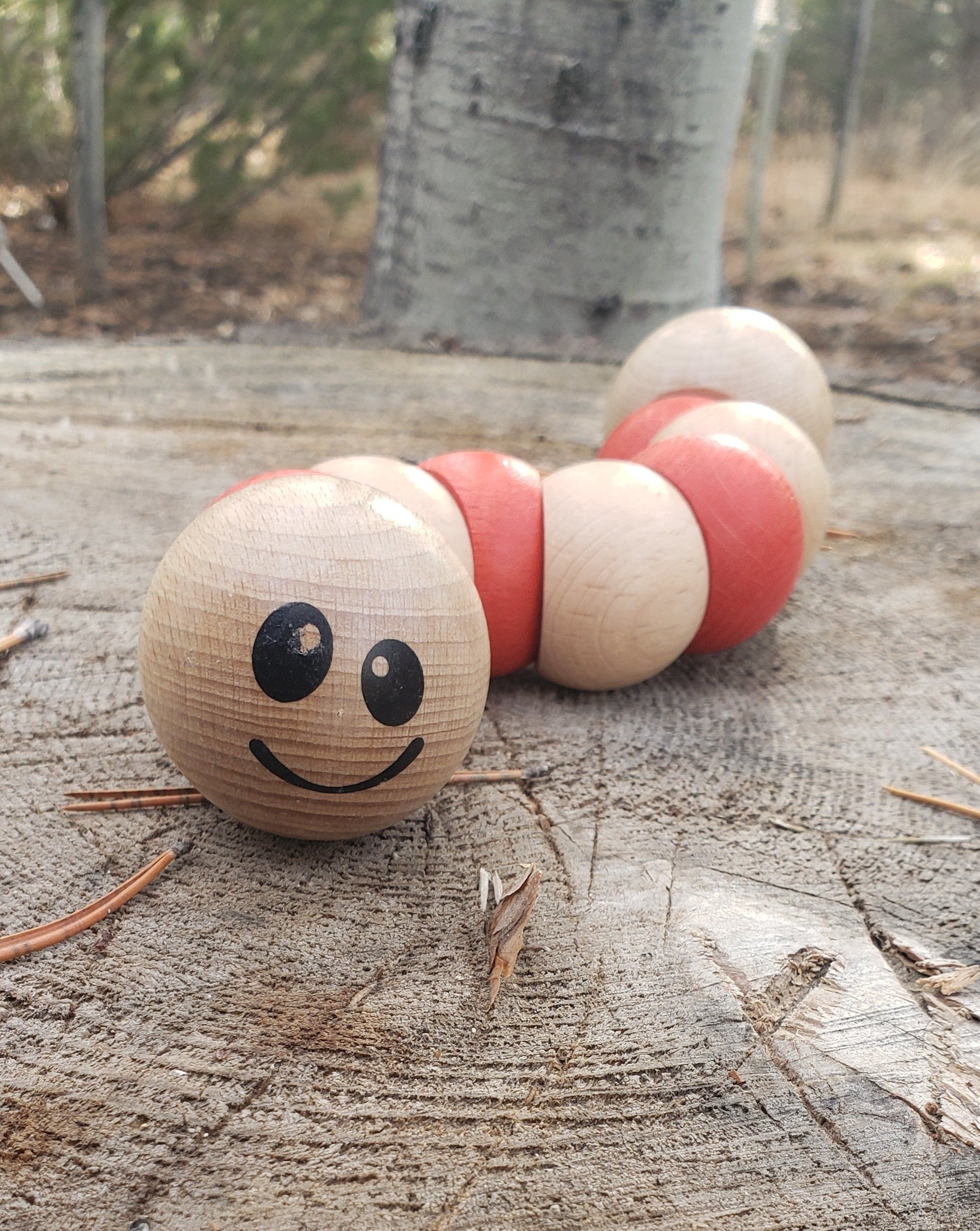 Earthworms - Clutching and Grabbing Toy for Infants - Red Wooden Toys BeginAgain   