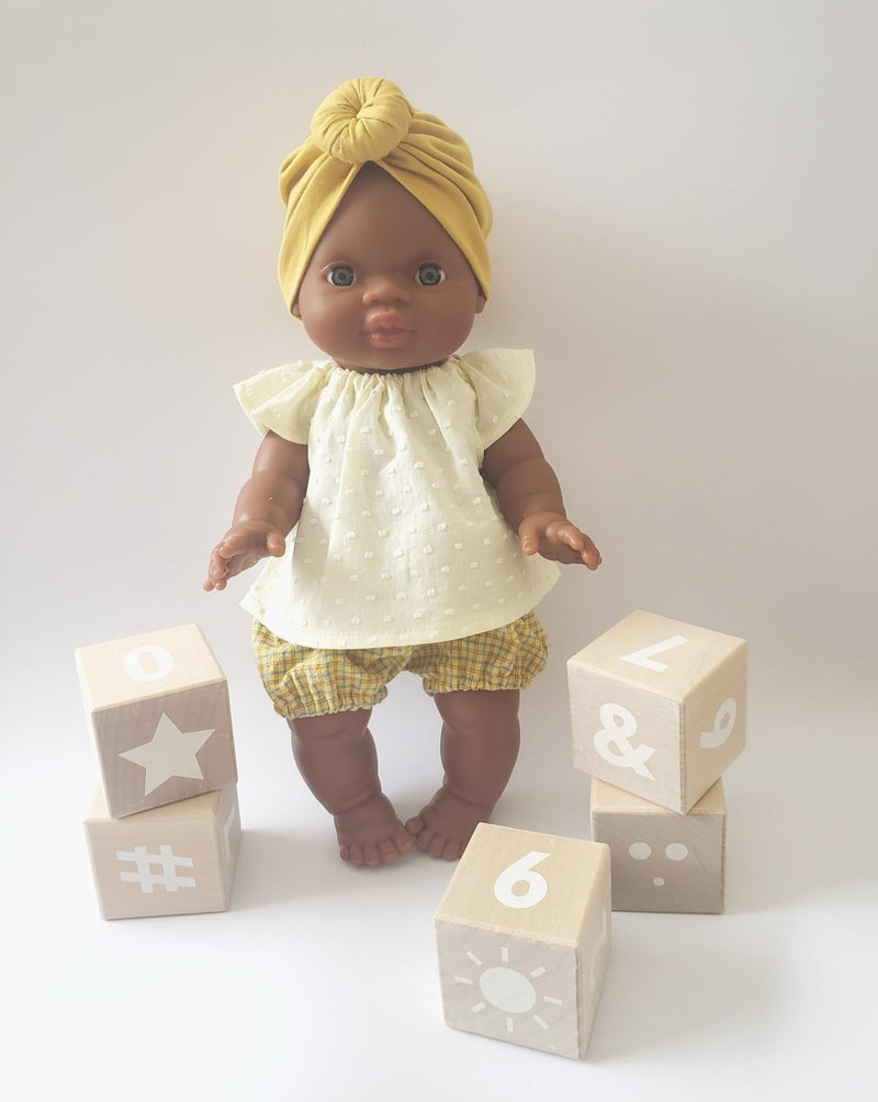 Minikane Black Baby Girl Doll with Blue Eyes