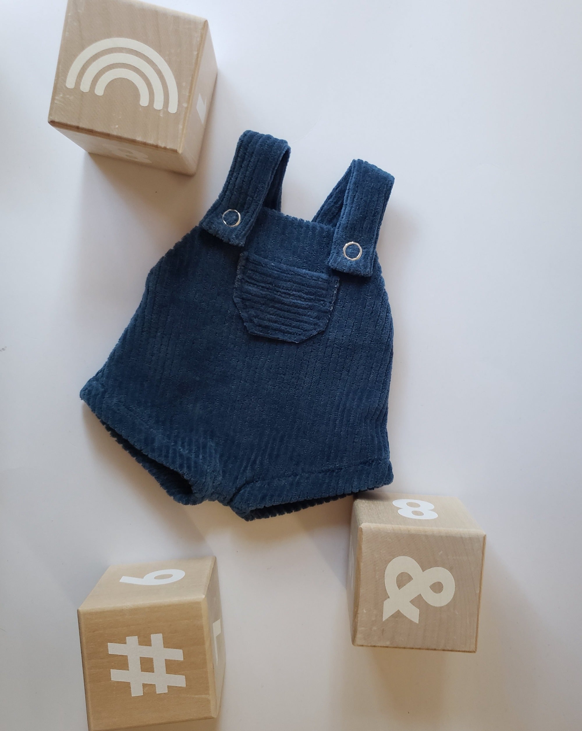 Boys Corduroy Romper Doll Clothing Little Wonder & Co. Navy  