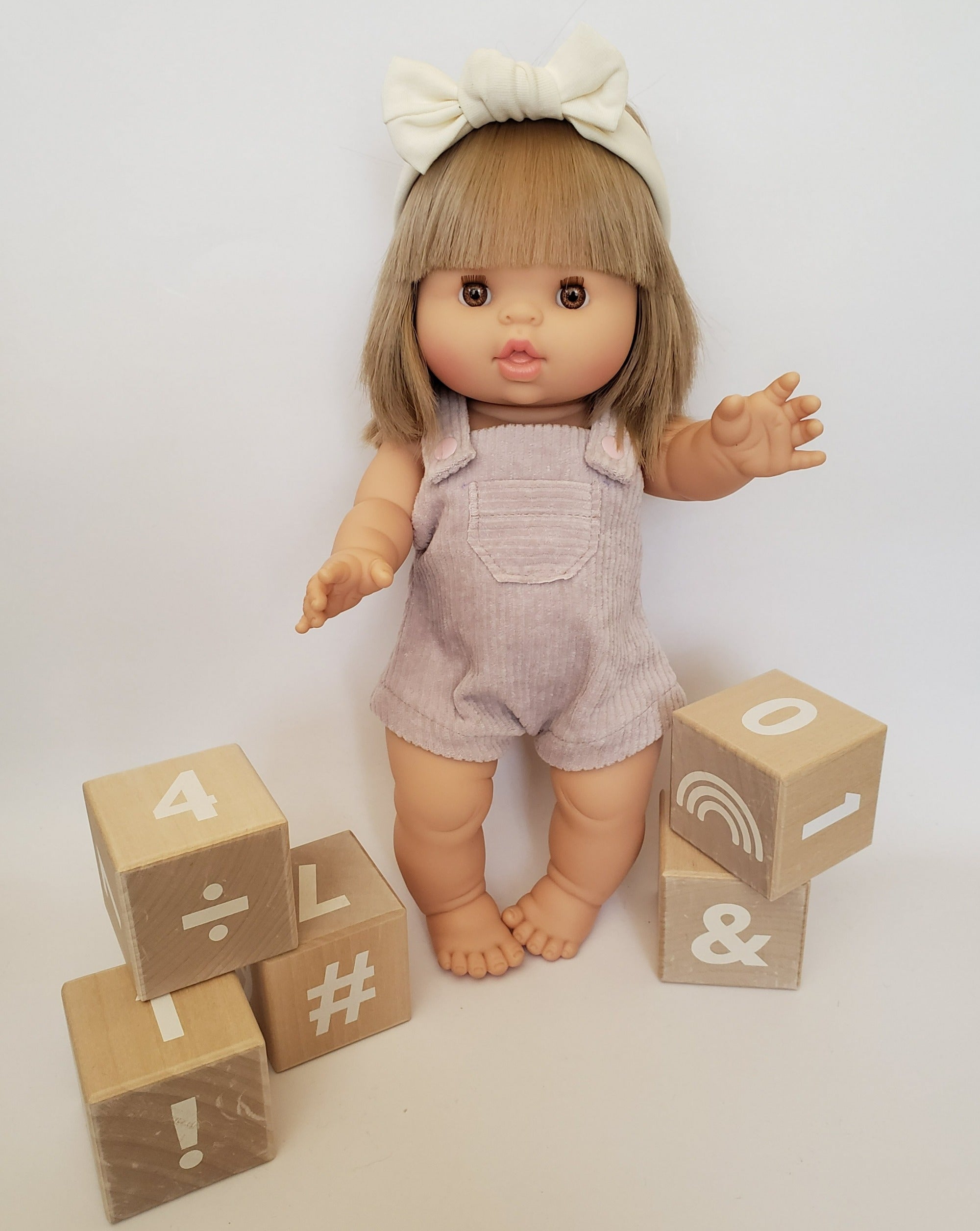 Corduroy Baby Doll Romper Doll Clothing Little Wonder & Co. Lavender  