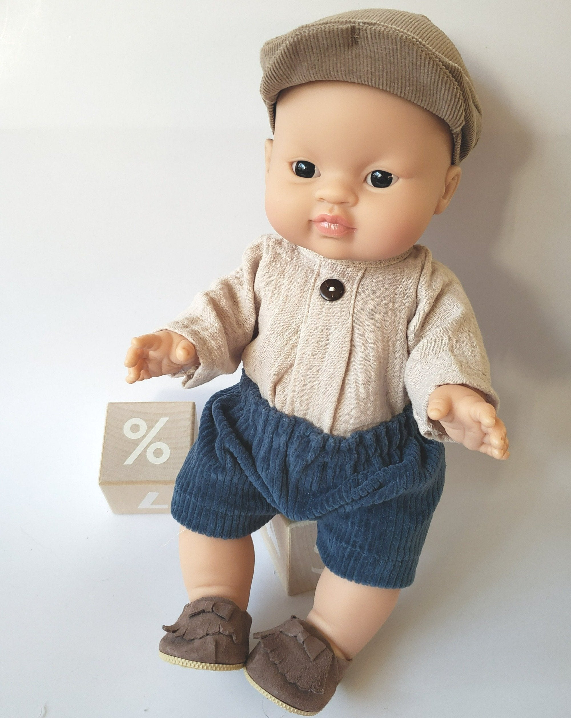 MiniKane Little Asian Baby Boy Doll- Dark Eyes Dolls Minikane   