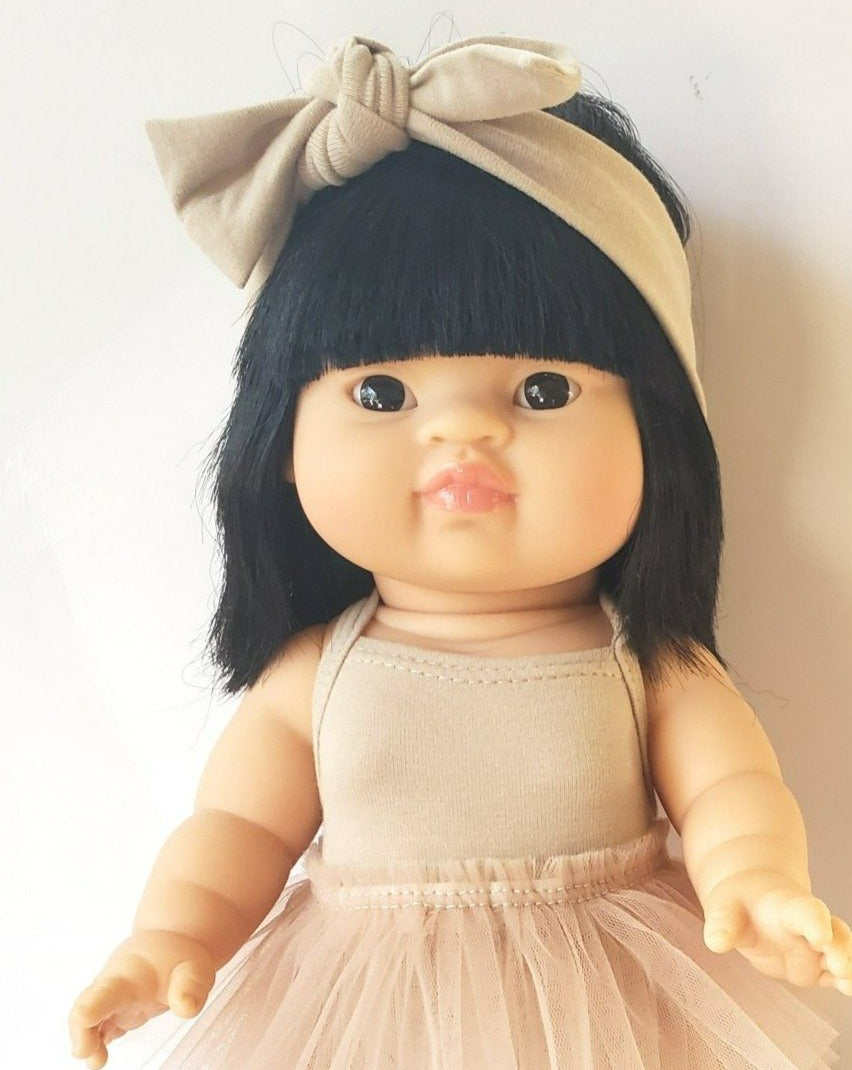 Baby Doll Cotton Headband Doll Clothing Little Wonder & Co. Cappuccino  