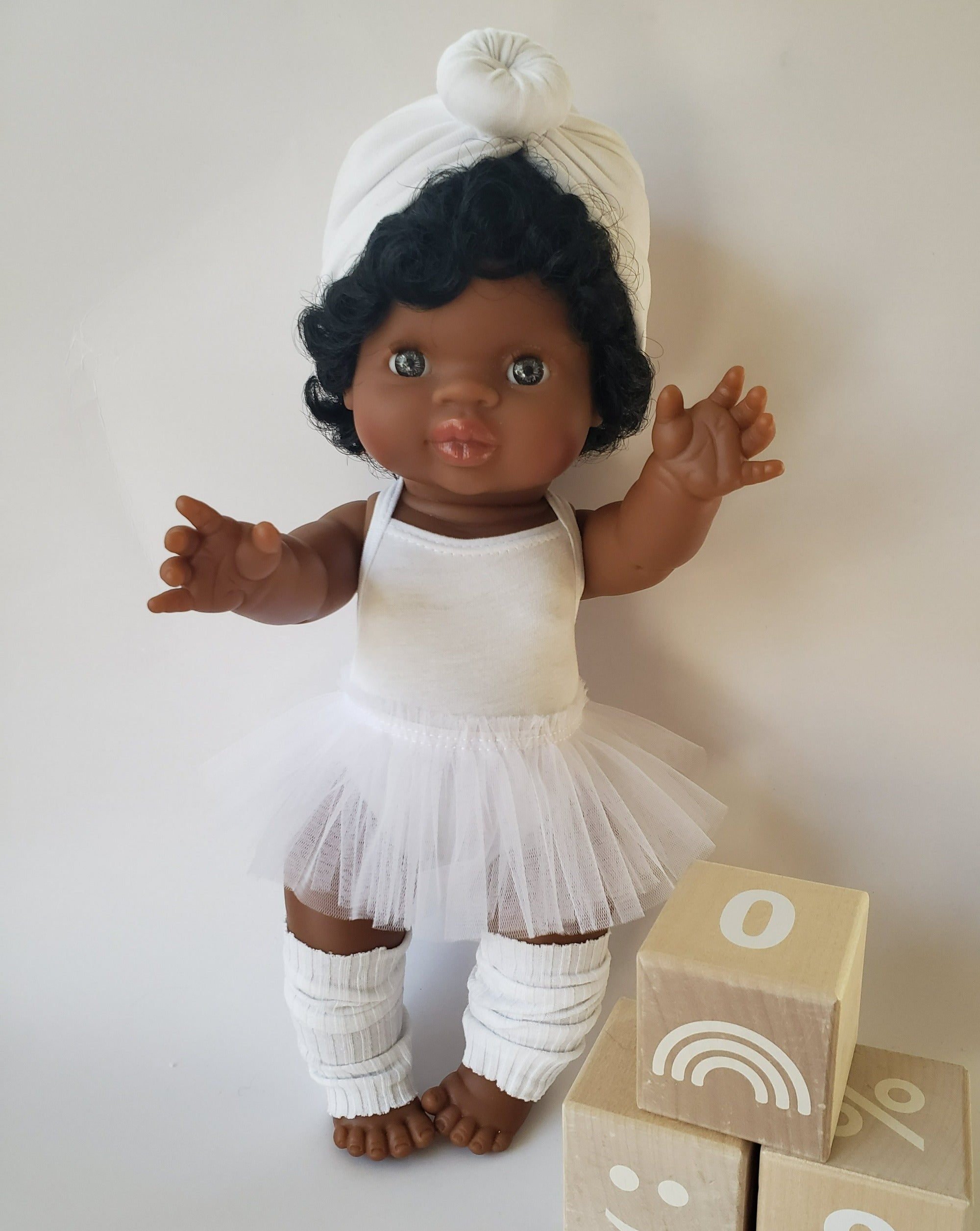 Doll Ballerina Bodysuit & Tutu - Snowy White Doll Clothing Little Wonder & Co.   