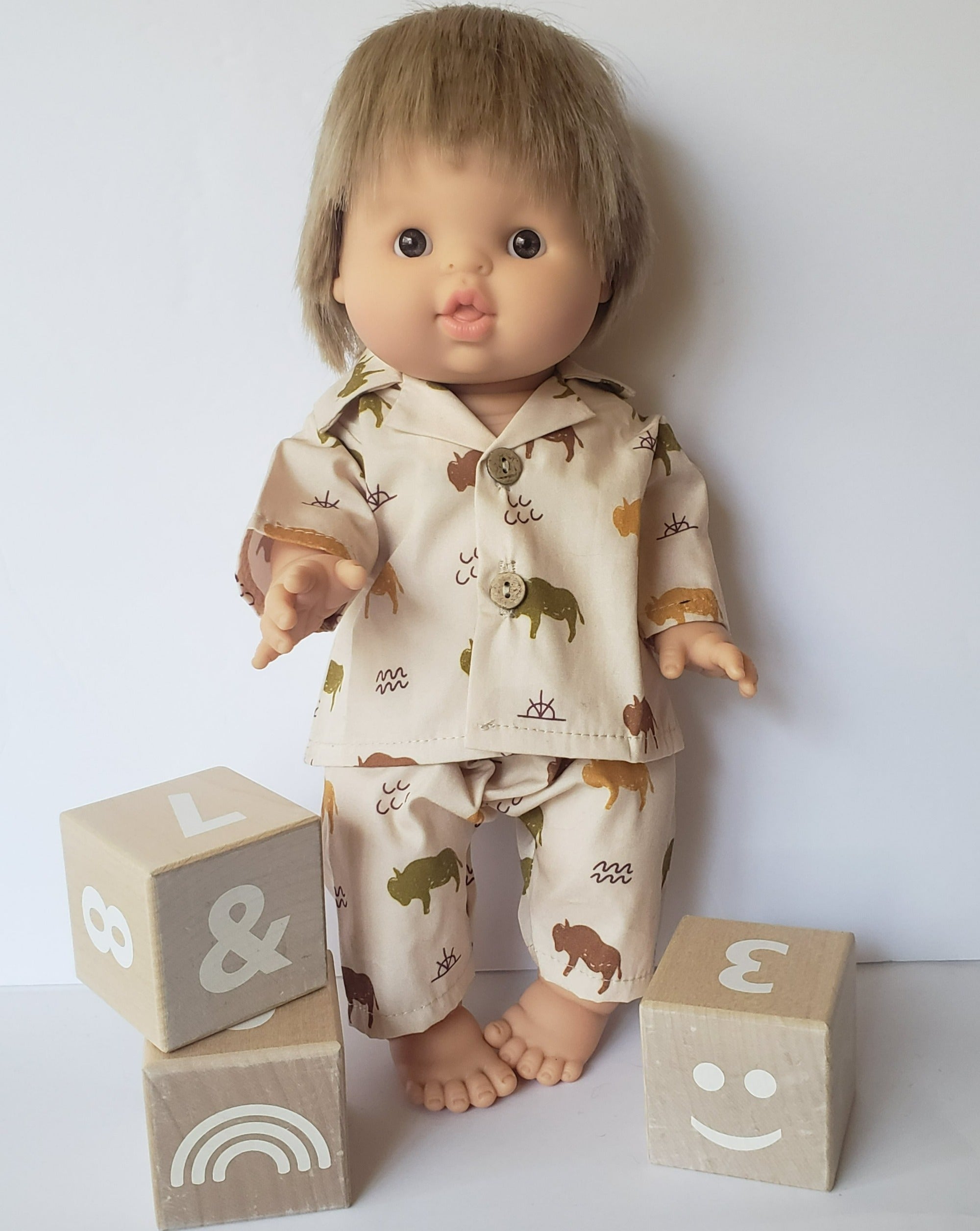 Buffalo cotton doll pajamas Doll Clothing Minikane   