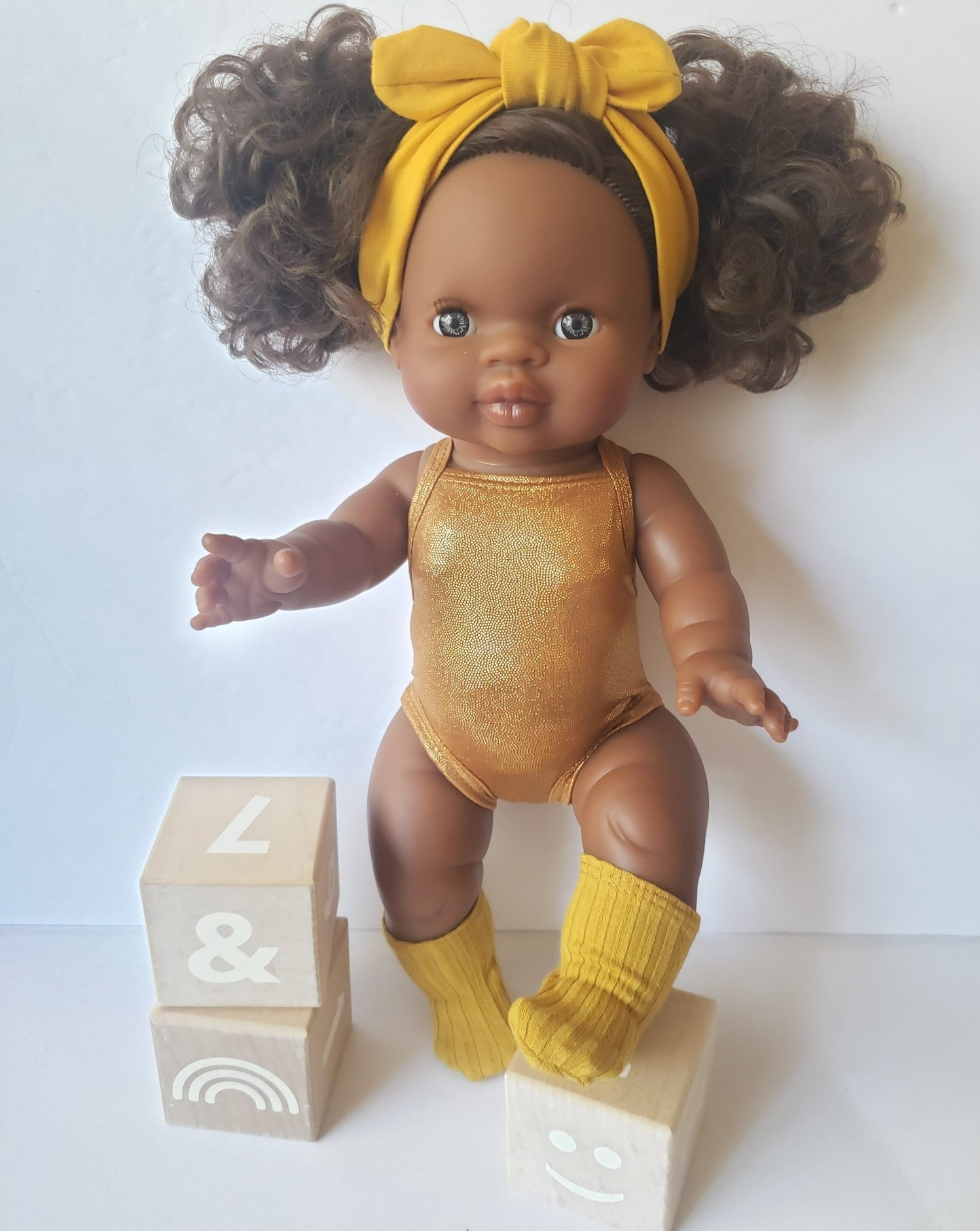 Doll Socks Doll Clothing Little Wonder & Co. Mustard  