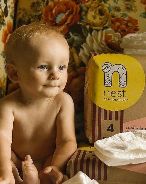 Sustainable Plant Based  Baby Diapers -Size 4 Baby Essentials Nest Diapers   