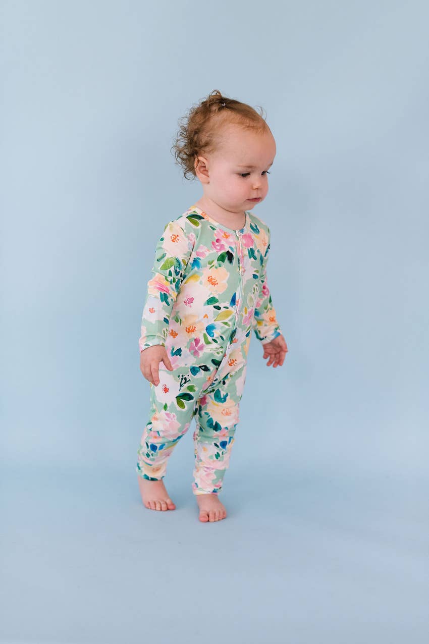 Baby Pajama in Watercolor Floral  Ollie Jay   