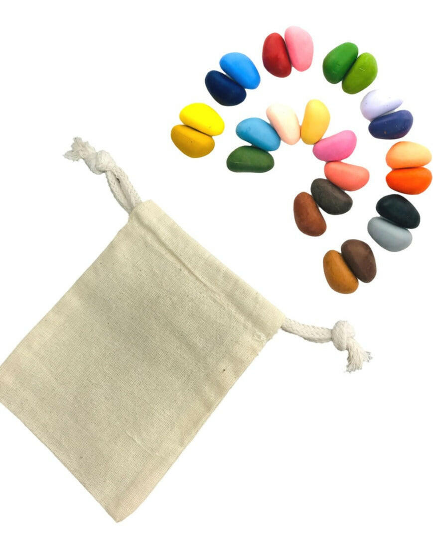 24 Colors in a Muslin Bag Arts & Entertainment Crayon Rocks   
