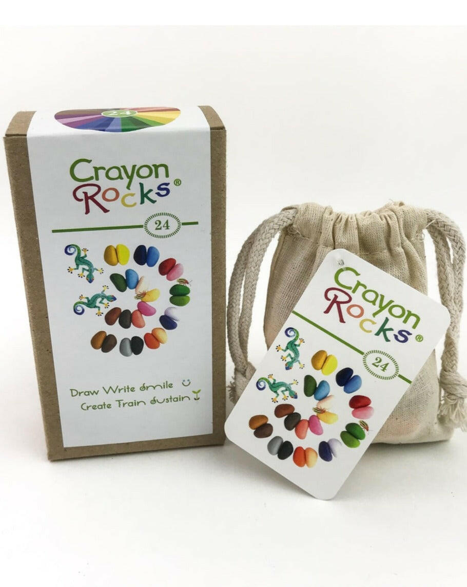 24 Colors in a Muslin Bag Arts & Entertainment Crayon Rocks   