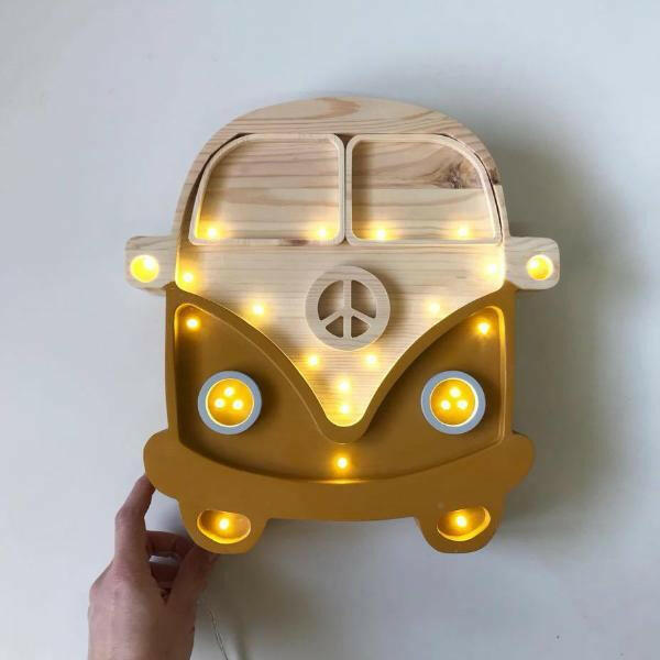Camper Van Lamp - Mustard Wood Lighting Little Lights   