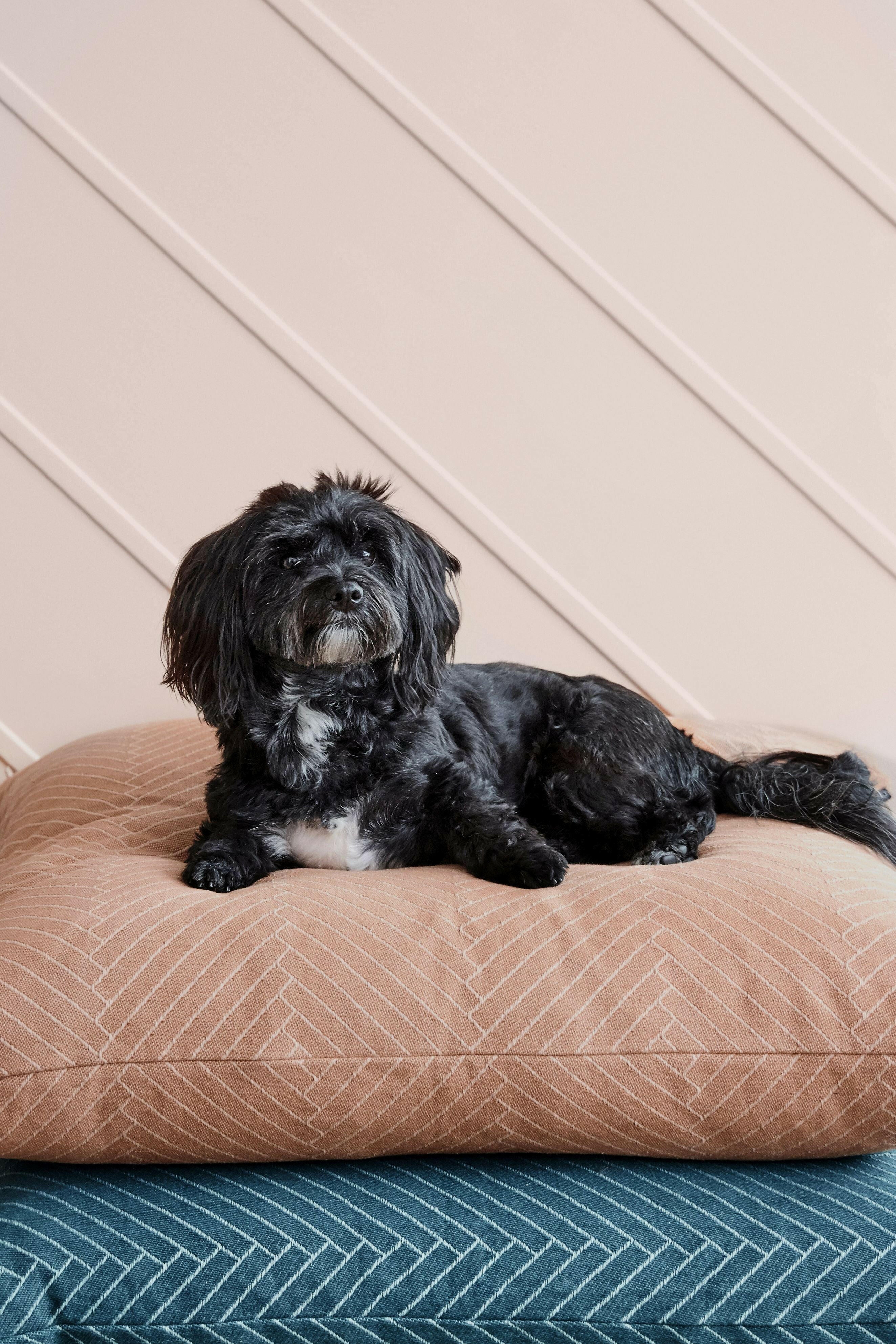Fluffy Herringbone Floor Cushion - Caramel  OYOY   