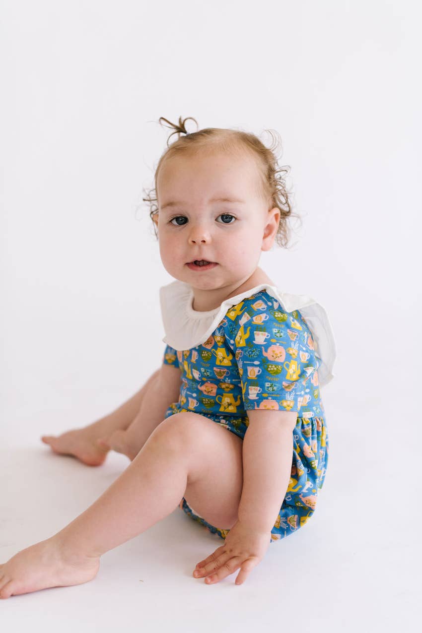 Harlow Romper in Tea Party romper Ollie Jay   