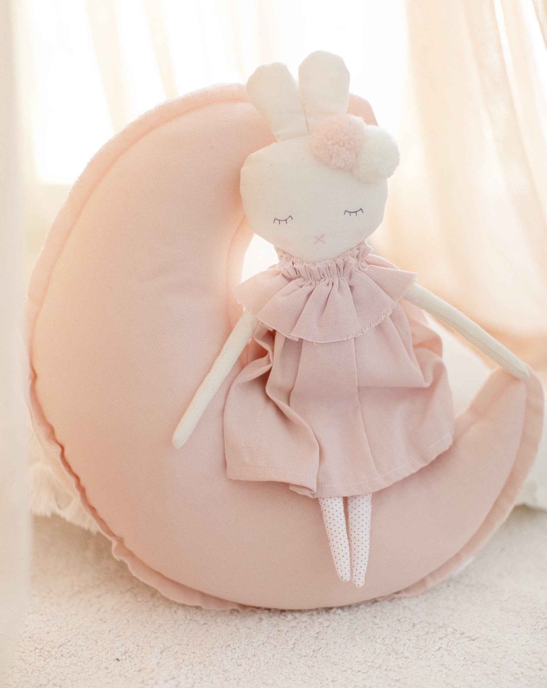 Isabelle Bunny - Pink Linen Kids Toys Alimrose   