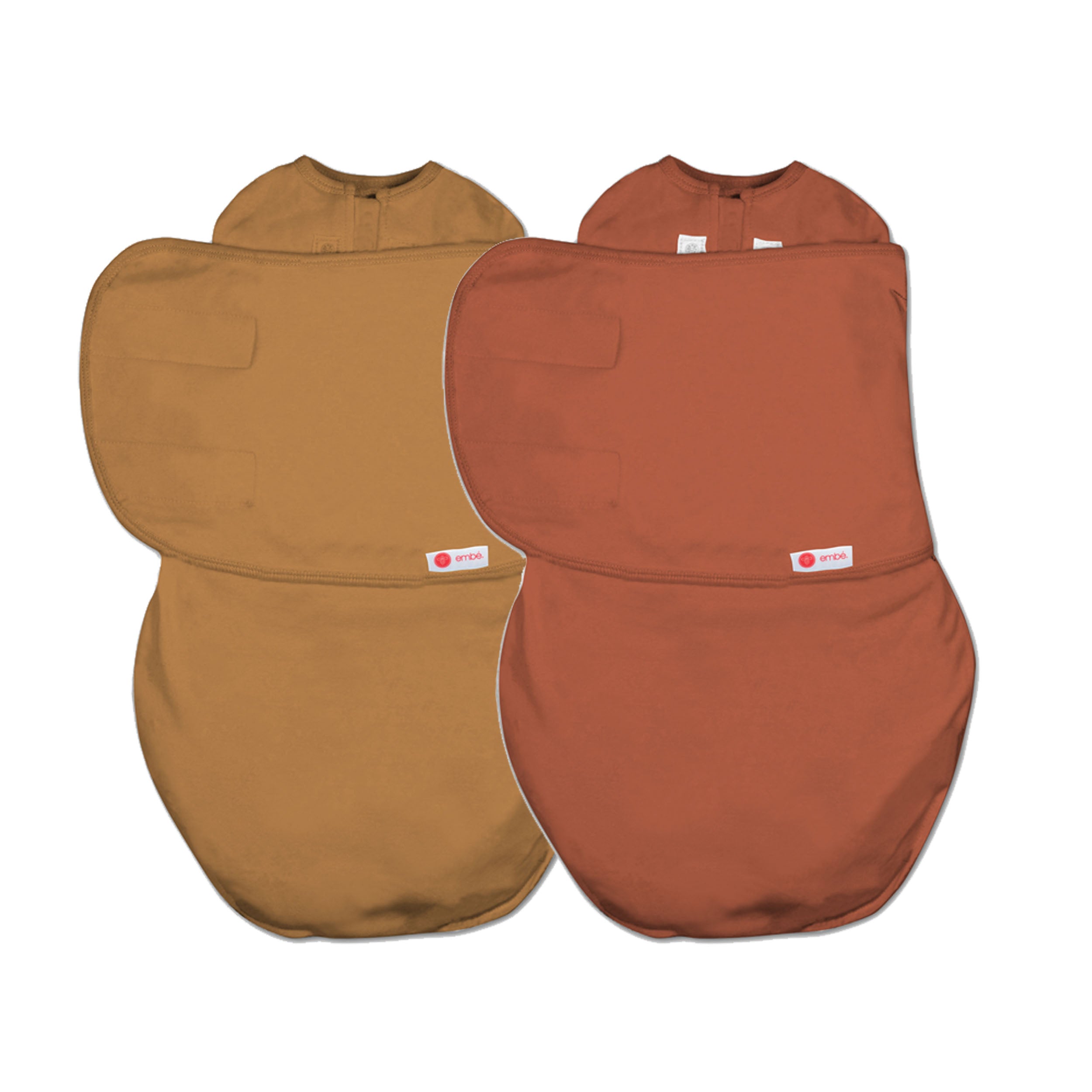 2-Pack Swaddle Wrap Bundle 100% Cotton Jersey embé® Rust - Sand  