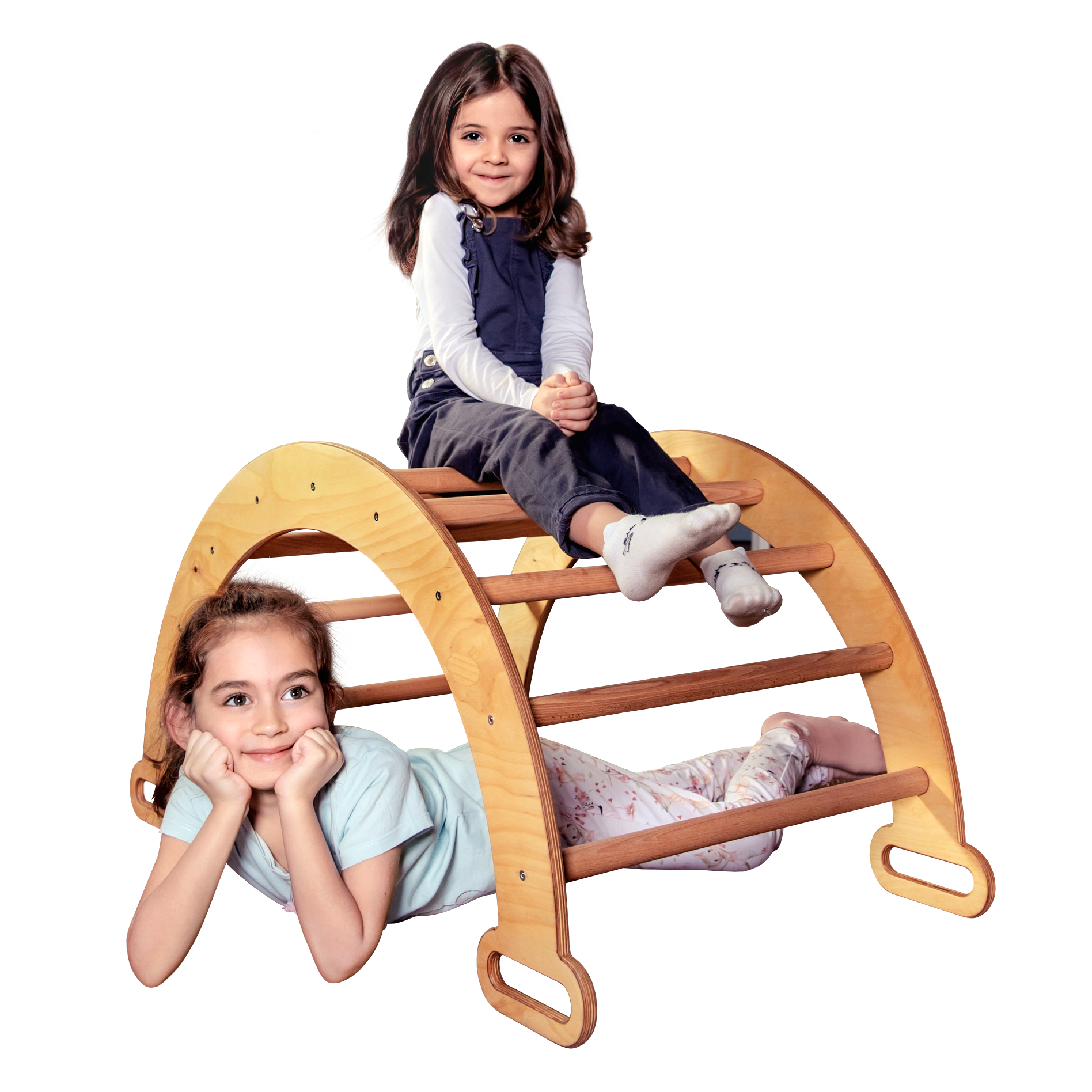 Climbing Arch & Rocker Balance - Montessori Climbers for Kids 1-7 y.o. – Chocolate Single Ladders Goodevas   