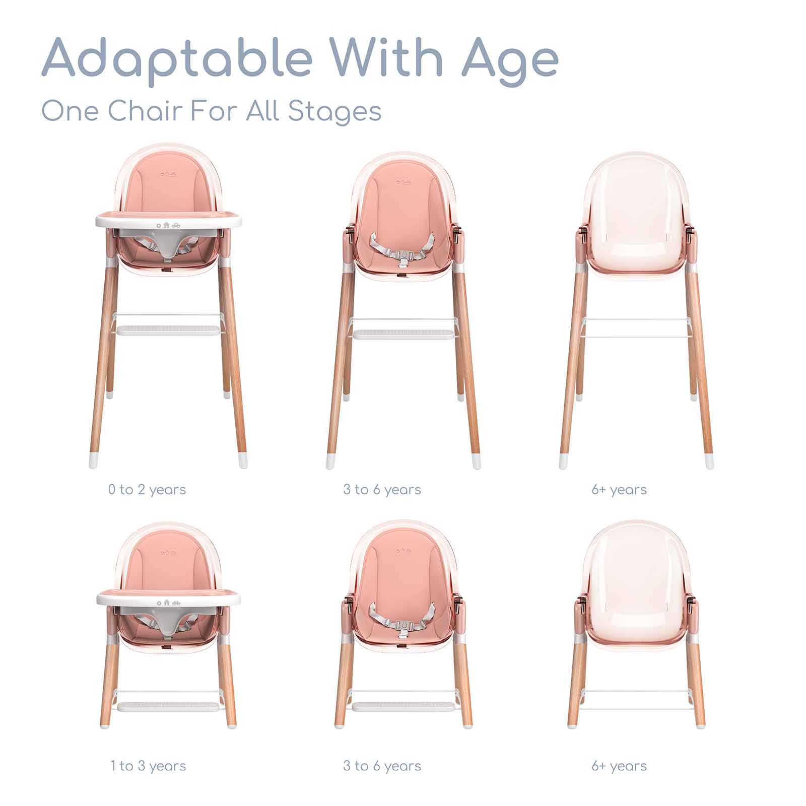 Children of Design 6 in 1 Deluxe High Chair  w/cushion  Children of Design   