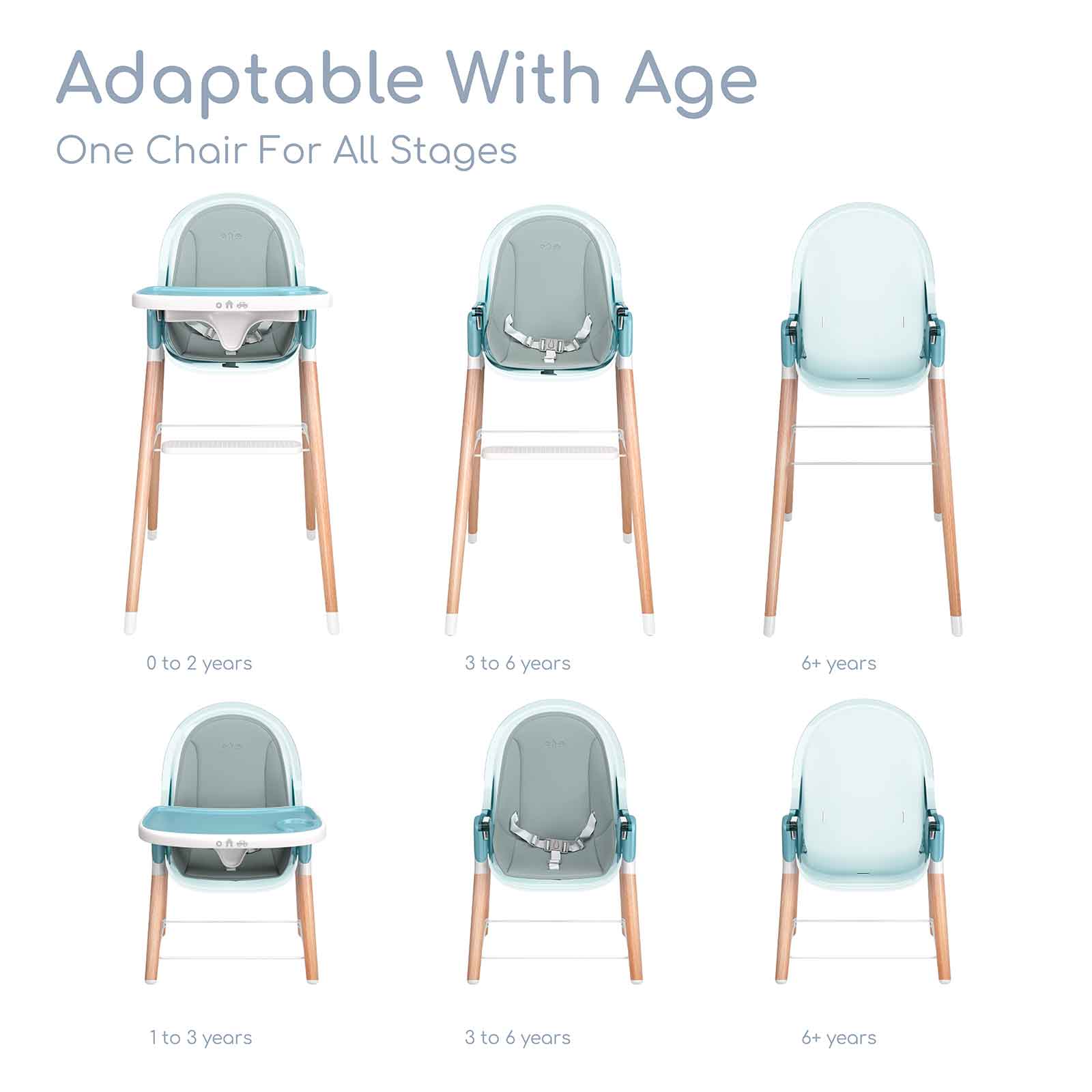 Children of Design 6 in 1 Deluxe High Chair  w/cushion  Children of Design   