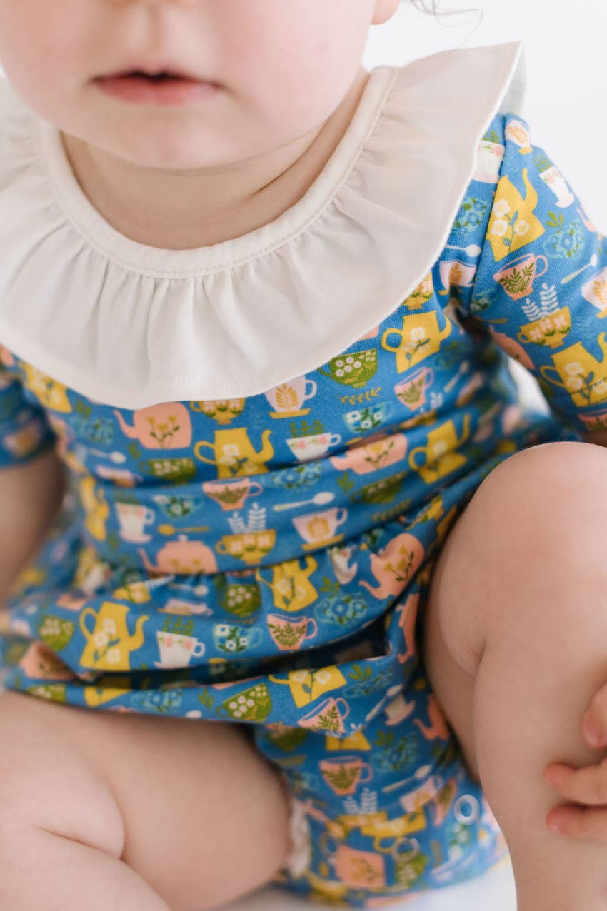 Harlow Romper in Tea Party romper Ollie Jay   