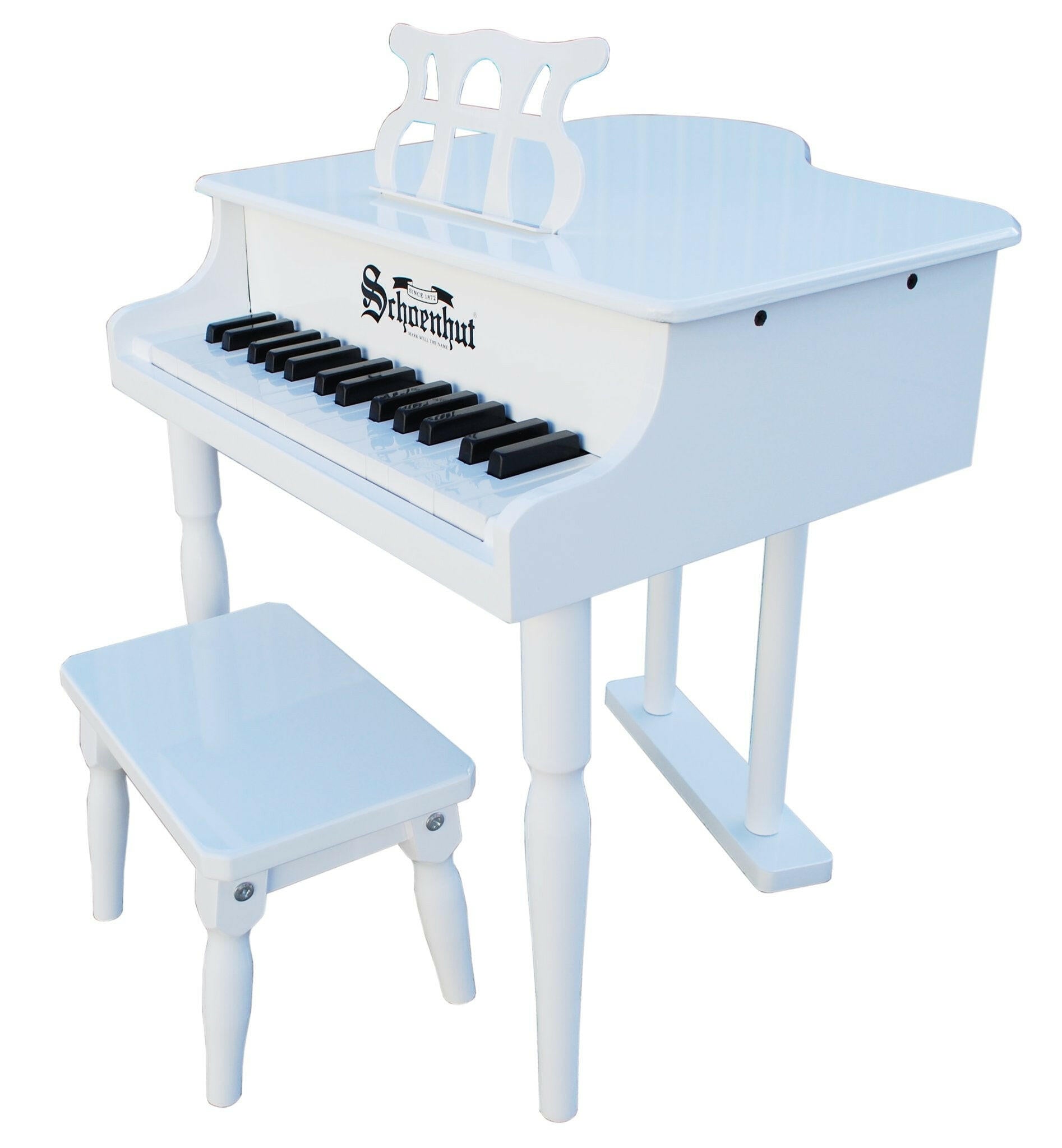 Classic Baby Grand Piano 30-Key Musical Toys Schoenhut White  