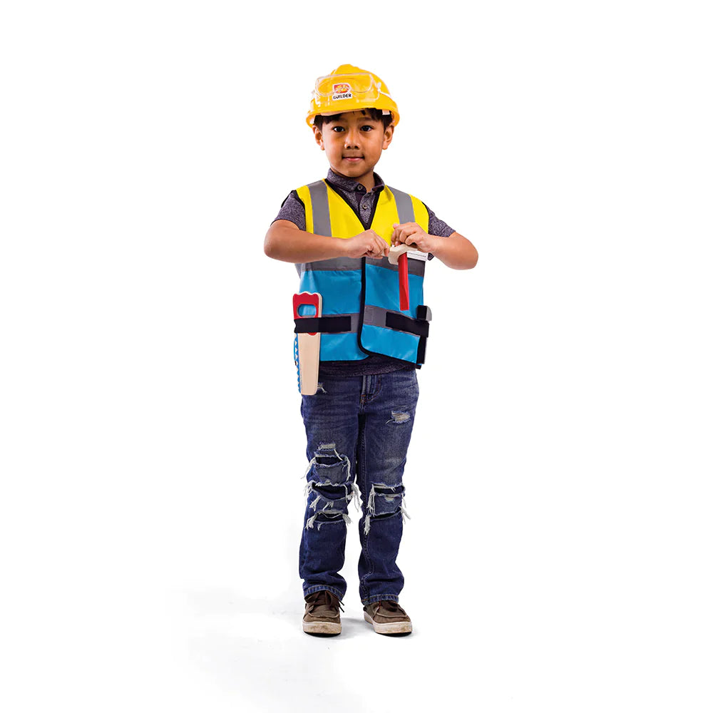 Builder Construction Costume for Kids Dress Up (Without Helmet)  Bigjigs Toys US   