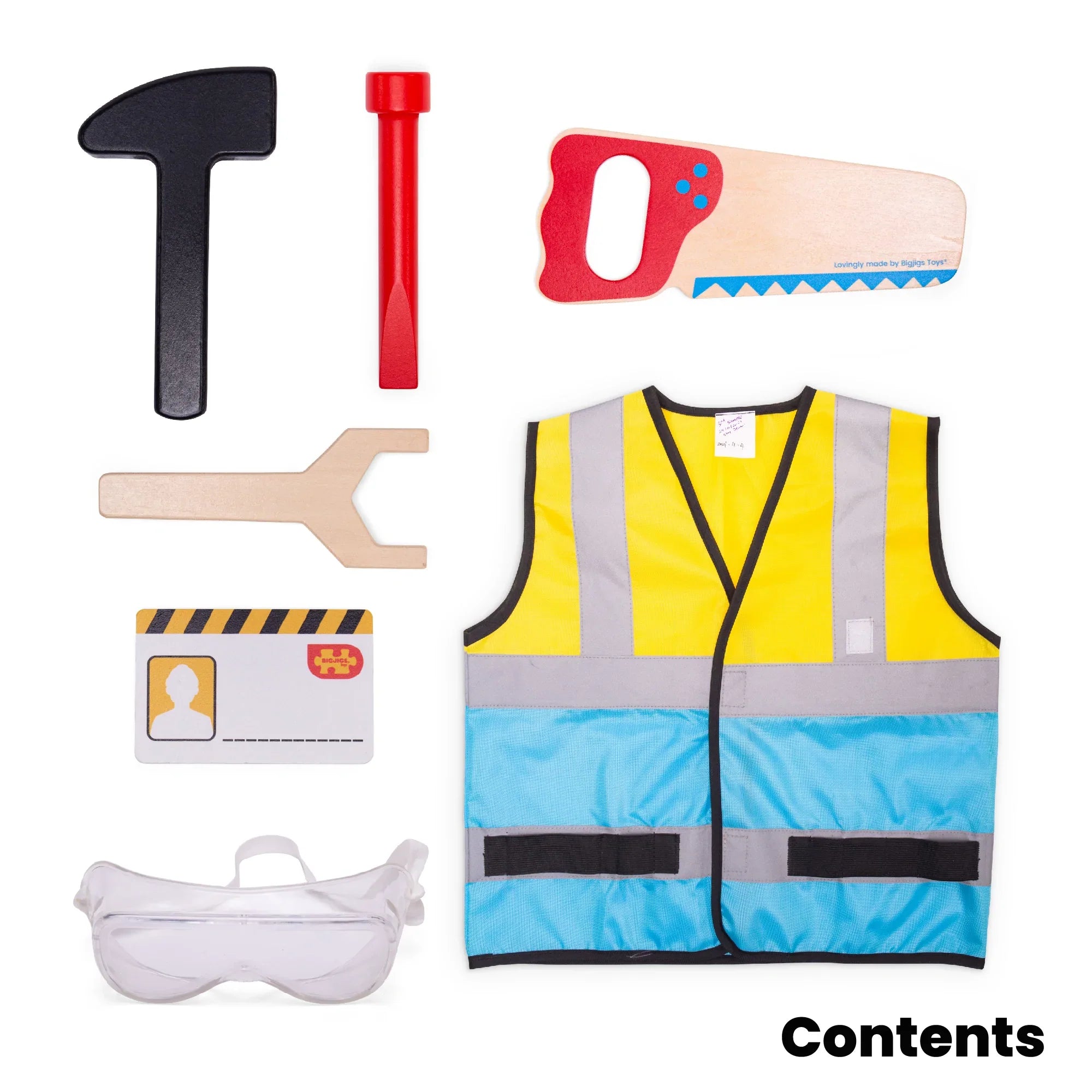 Builder Construction Costume for Kids Dress Up (Without Helmet)  Bigjigs Toys US   