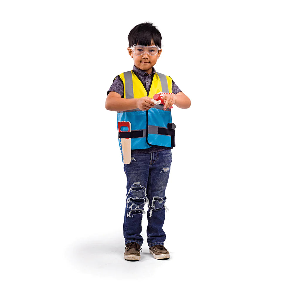 Builder Construction Costume for Kids Dress Up (Without Helmet)  Bigjigs Toys US   