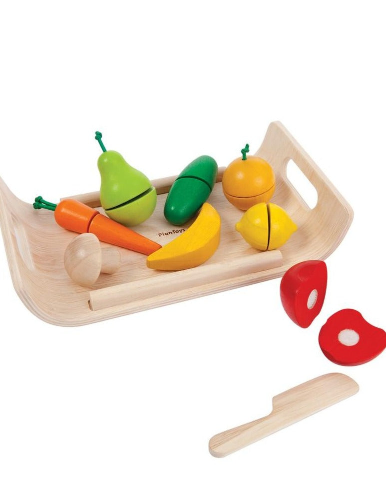 Assorted Fruit & Vegetable Set Kids Toys PlanToys   