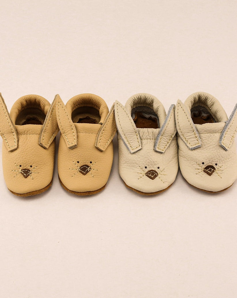 Milk & French Vanilla Bunnies // Cute Critters Leather Shoes Baby and Toddler Bunny Baby Shoes Starry Knight Design   