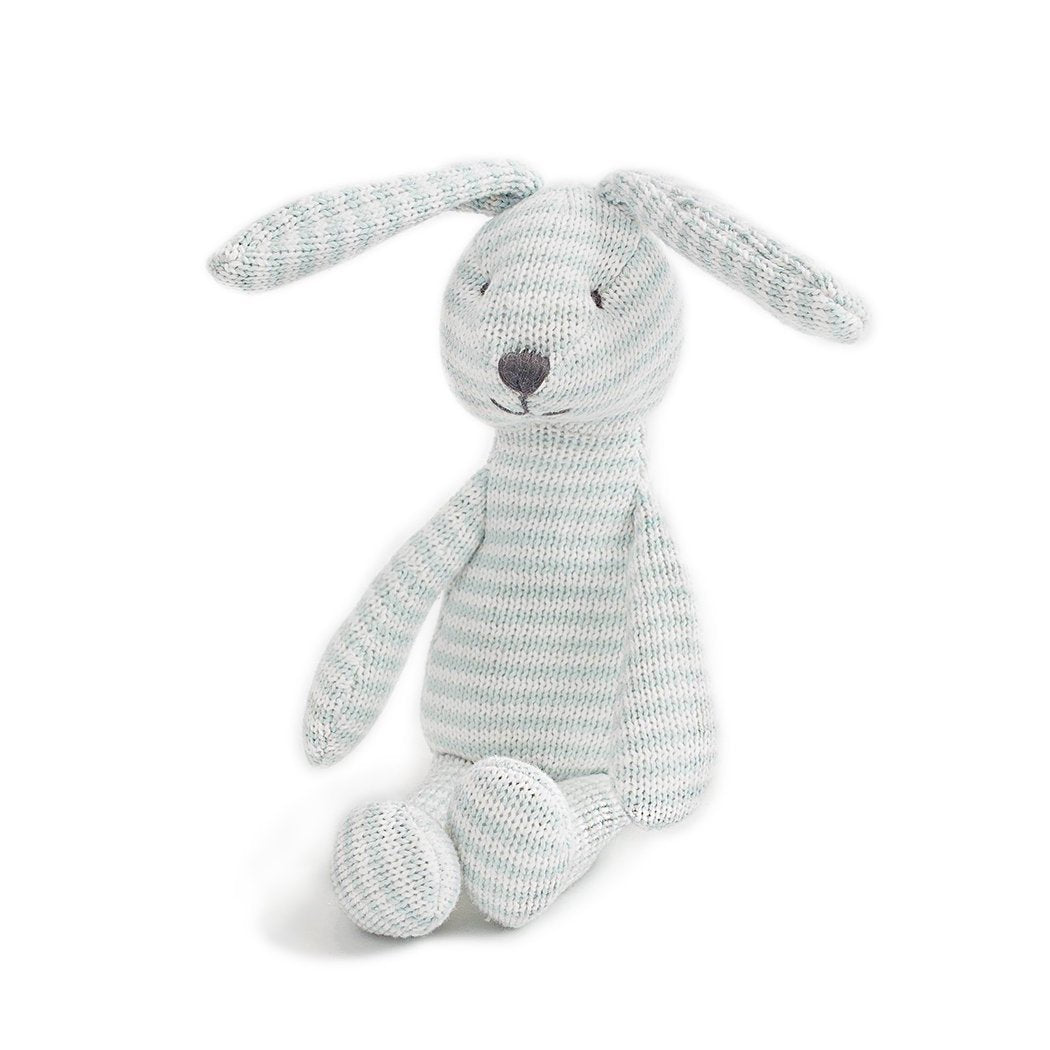 Blue Bunny Stripe Cotton Knit Plush Toy Stuffed Toy MON AMI   