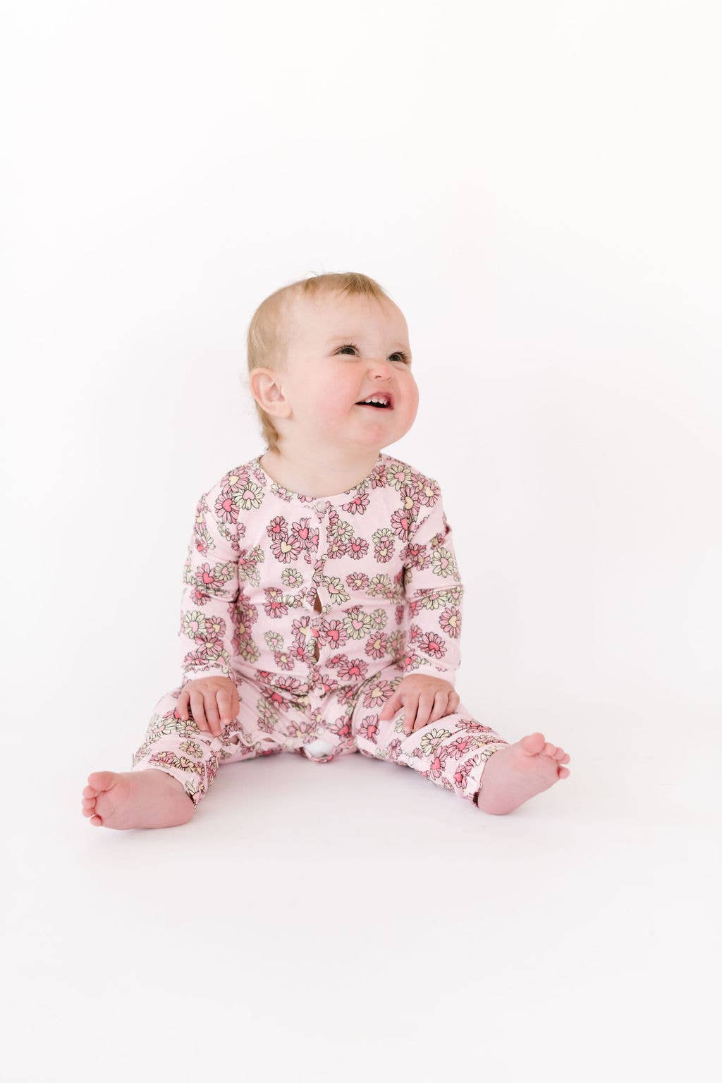 Baby Pajama in Wild Daisy Heart  Ollie Jay   