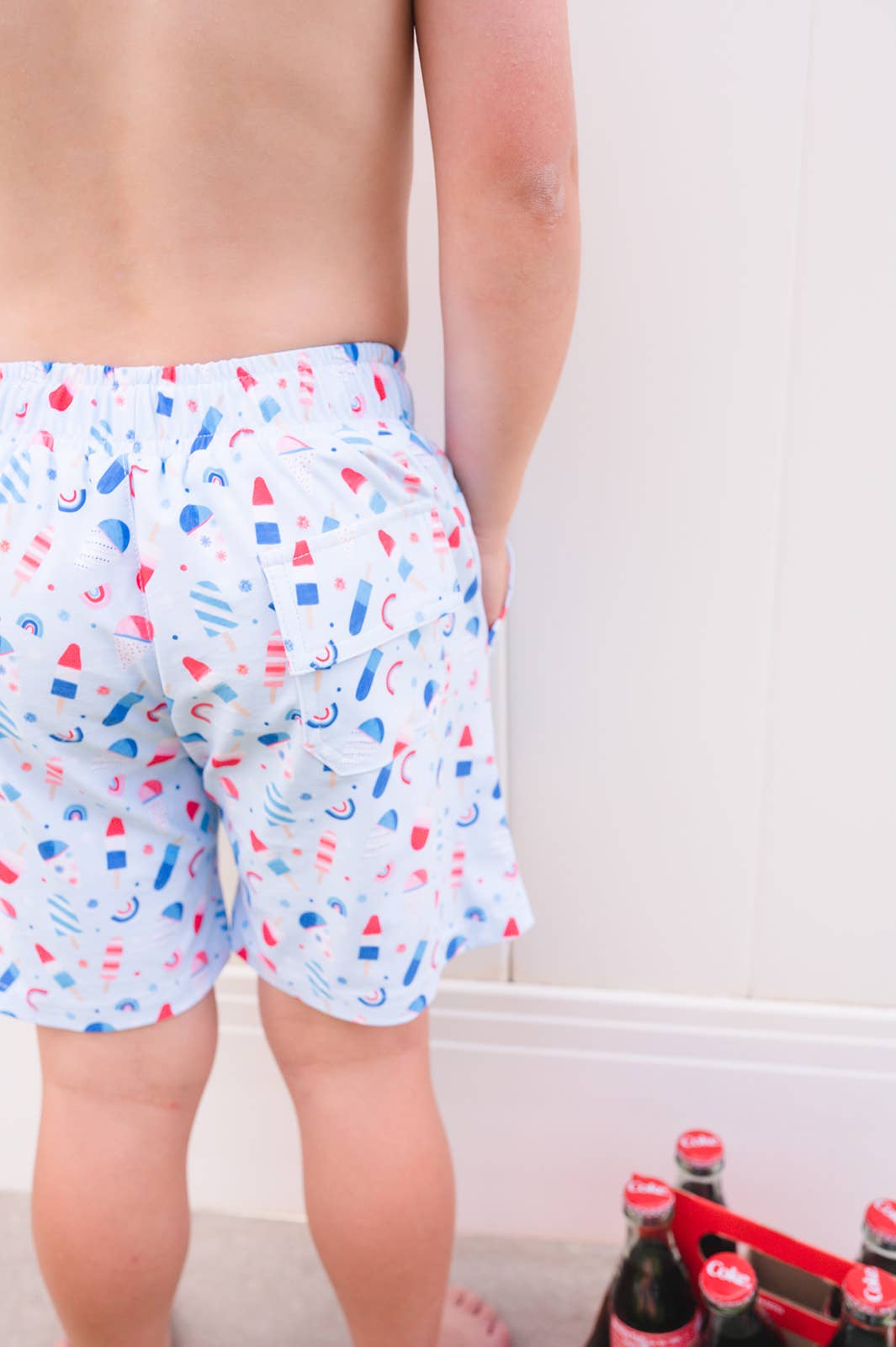 Boy Swim Shorts in Sweet Freedom  Ollie Jay   