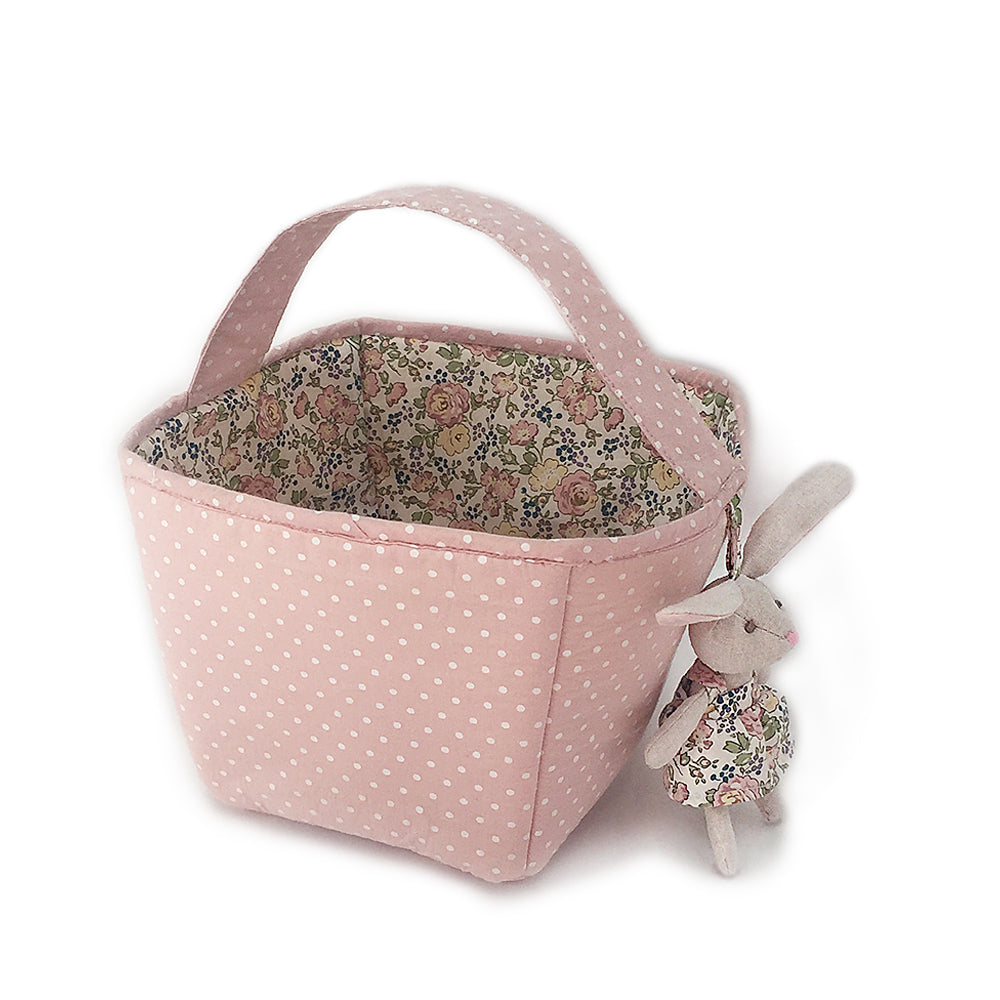 Pink Fabric Basket / Storage Caddy Storage Bin MON AMI   