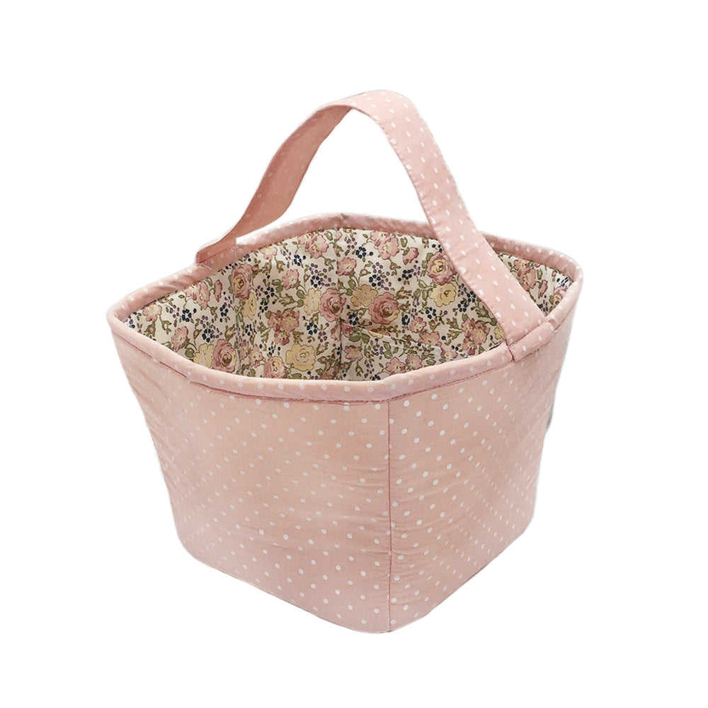 Pink Fabric Basket / Storage Caddy Storage Bin MON AMI   