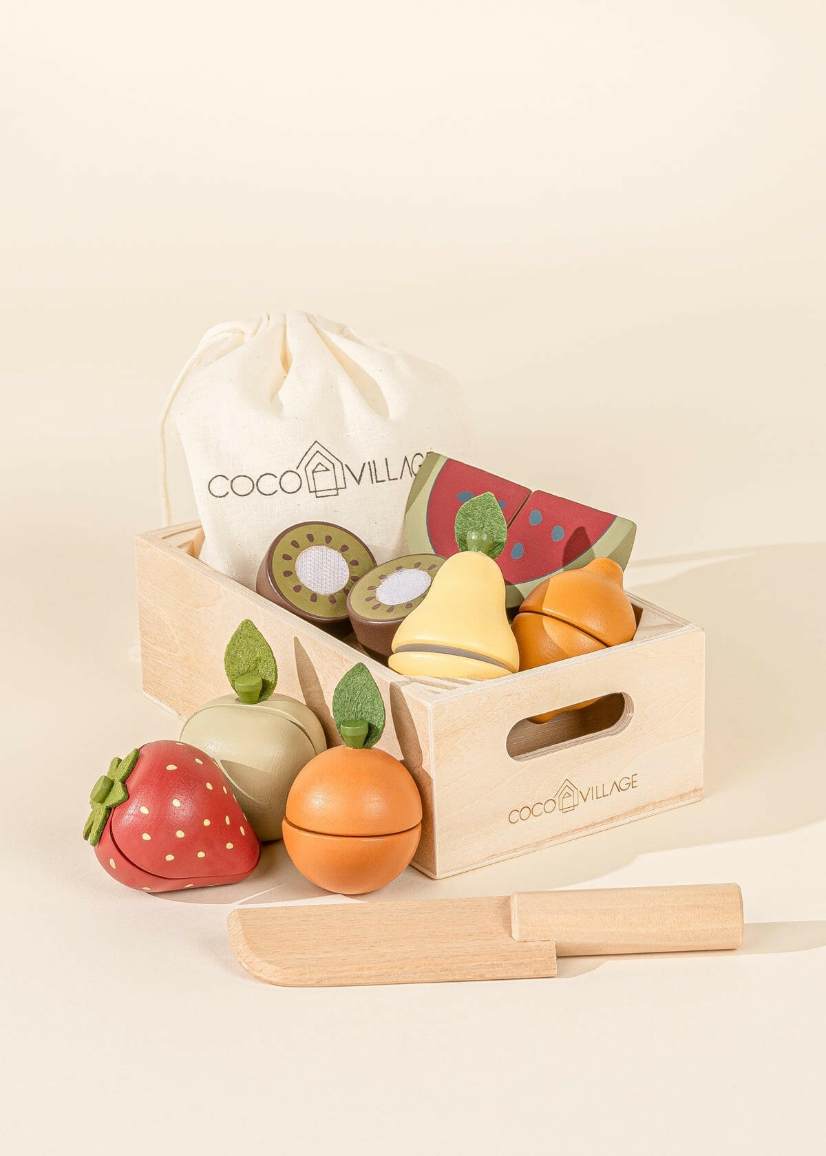 Wooden Fruits Playset Play Food Coco Village   