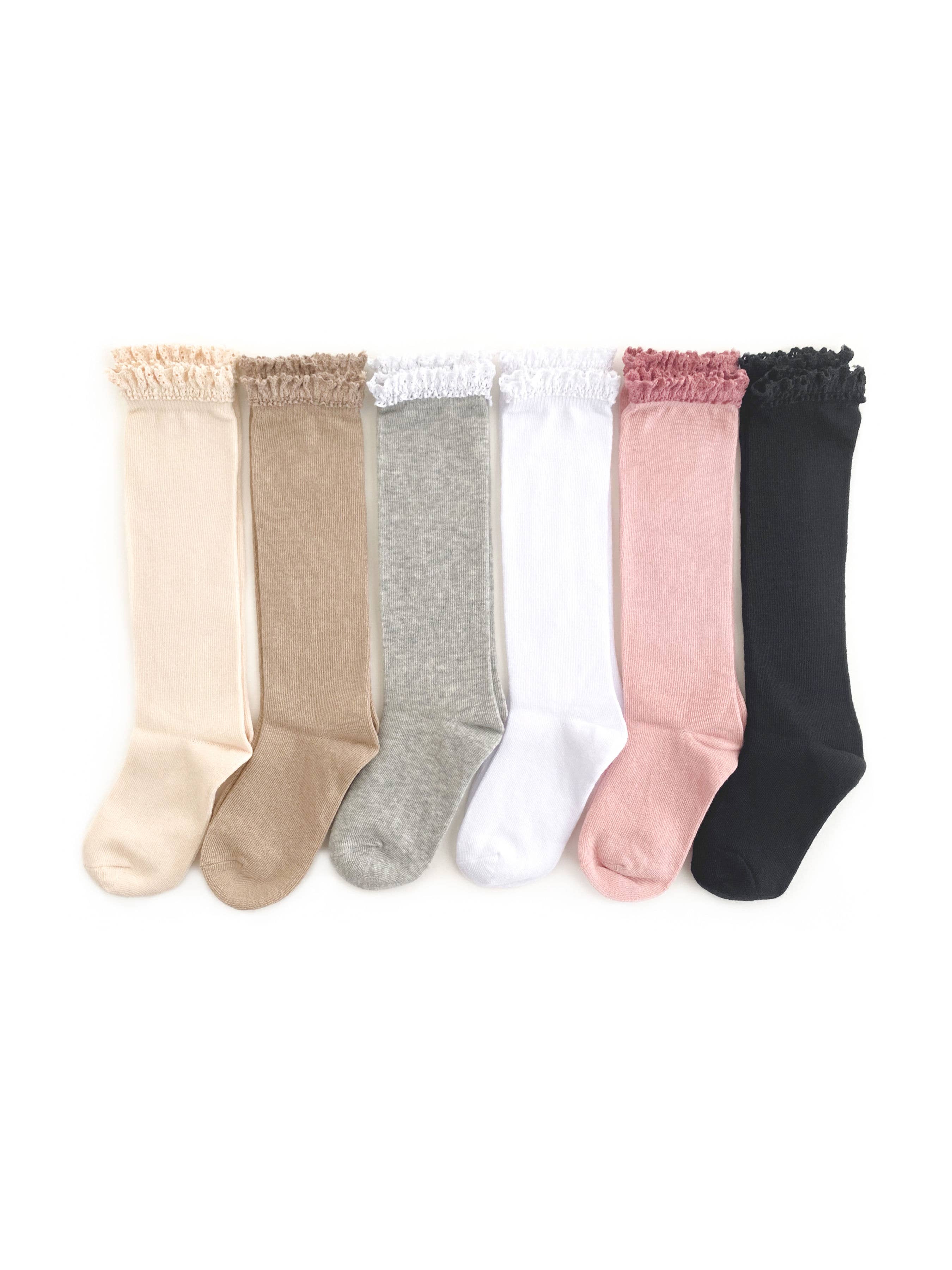 Neutrals Lace Top Knee High Bundle Socks Little Stocking Co   