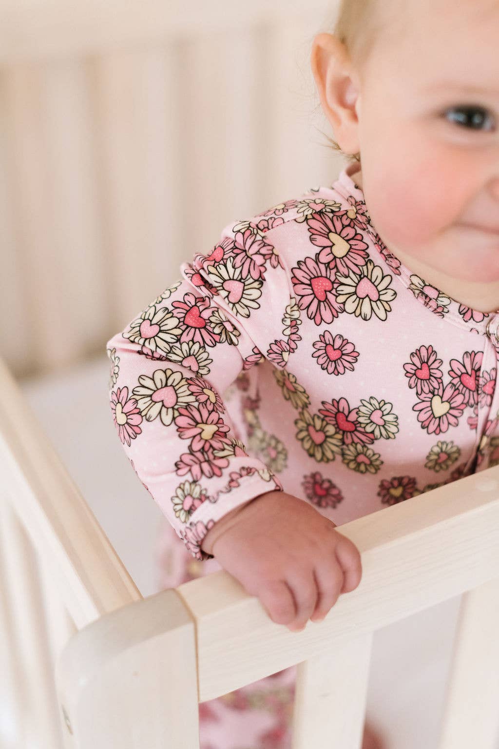 Baby Pajama in Wild Daisy Heart  Ollie Jay   