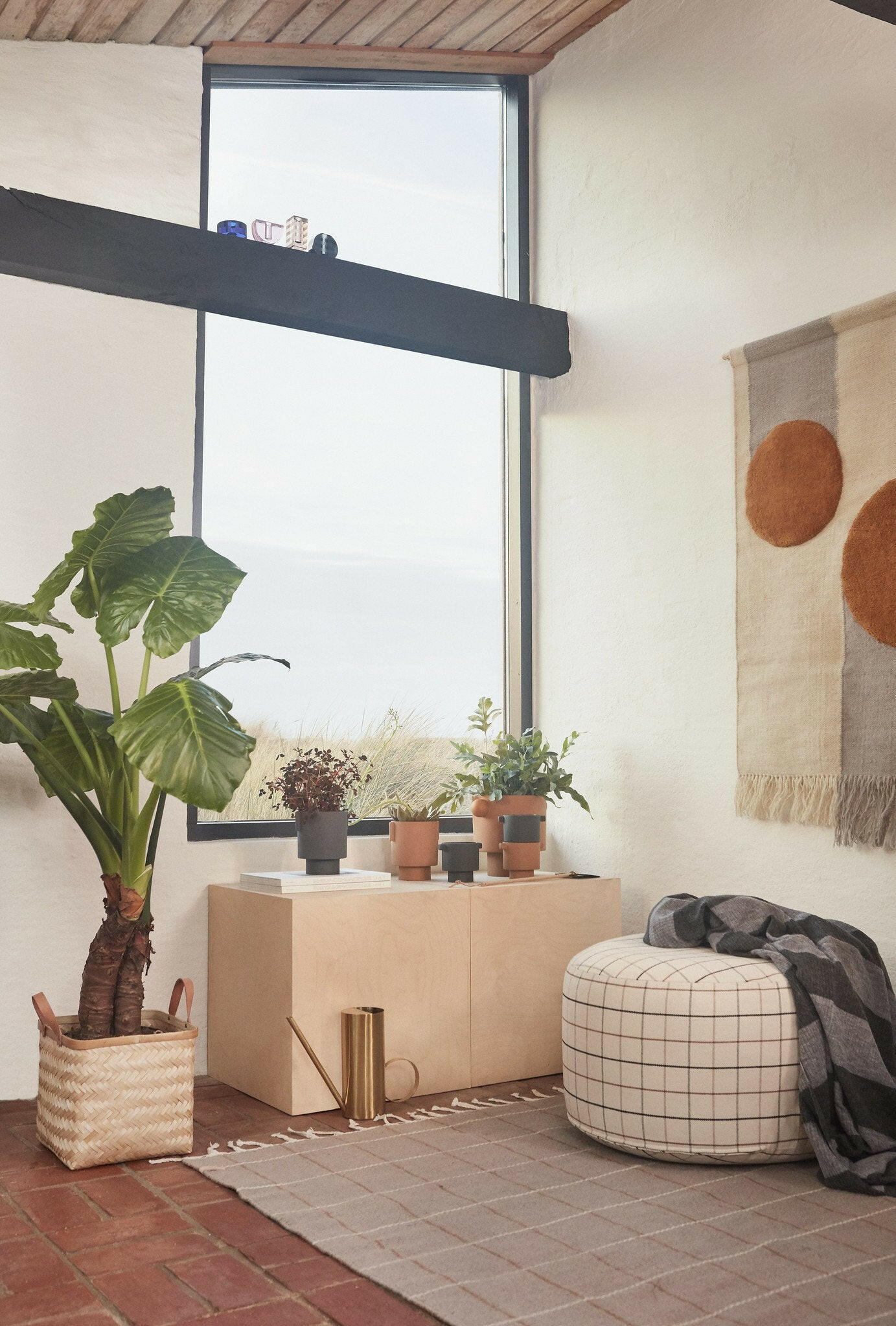 Grid Rug - Caramel / Offwhite Rugs OYOY   