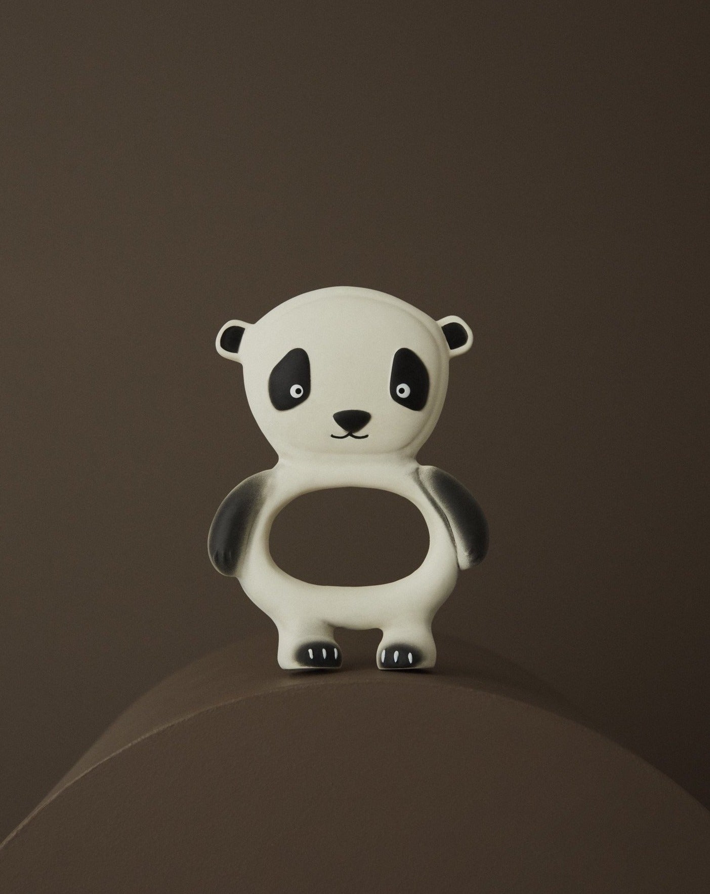 Panda Baby Teether - Offwhite / Black Baby Essentials OYOY   