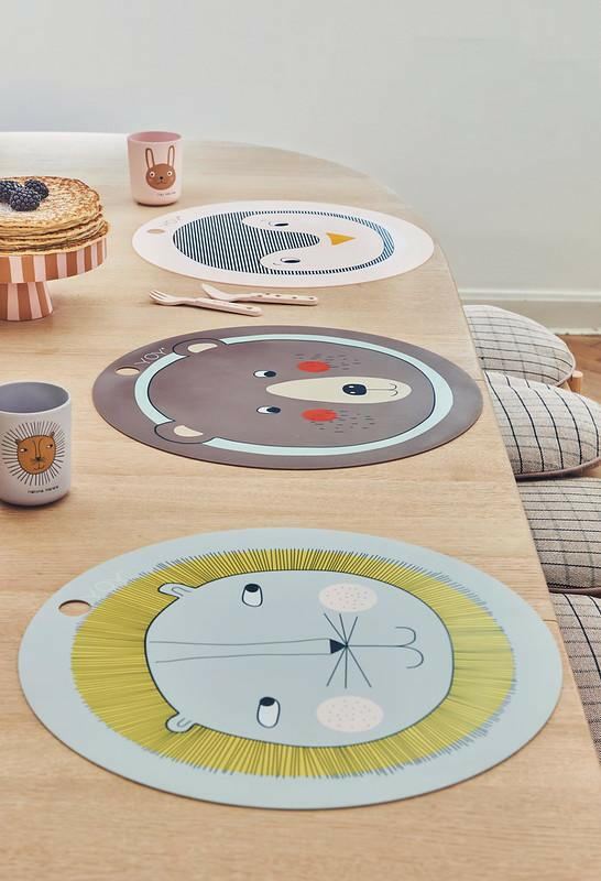 Placemat Lion - Light Grey Feeding OYOY   