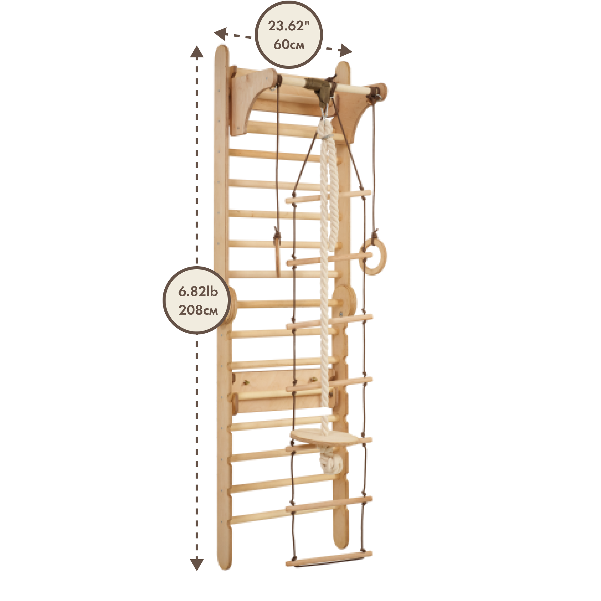 Wooden Swedish Wall / Climbing ladder for Children + Swing Set Swesdish wall Goodevas   