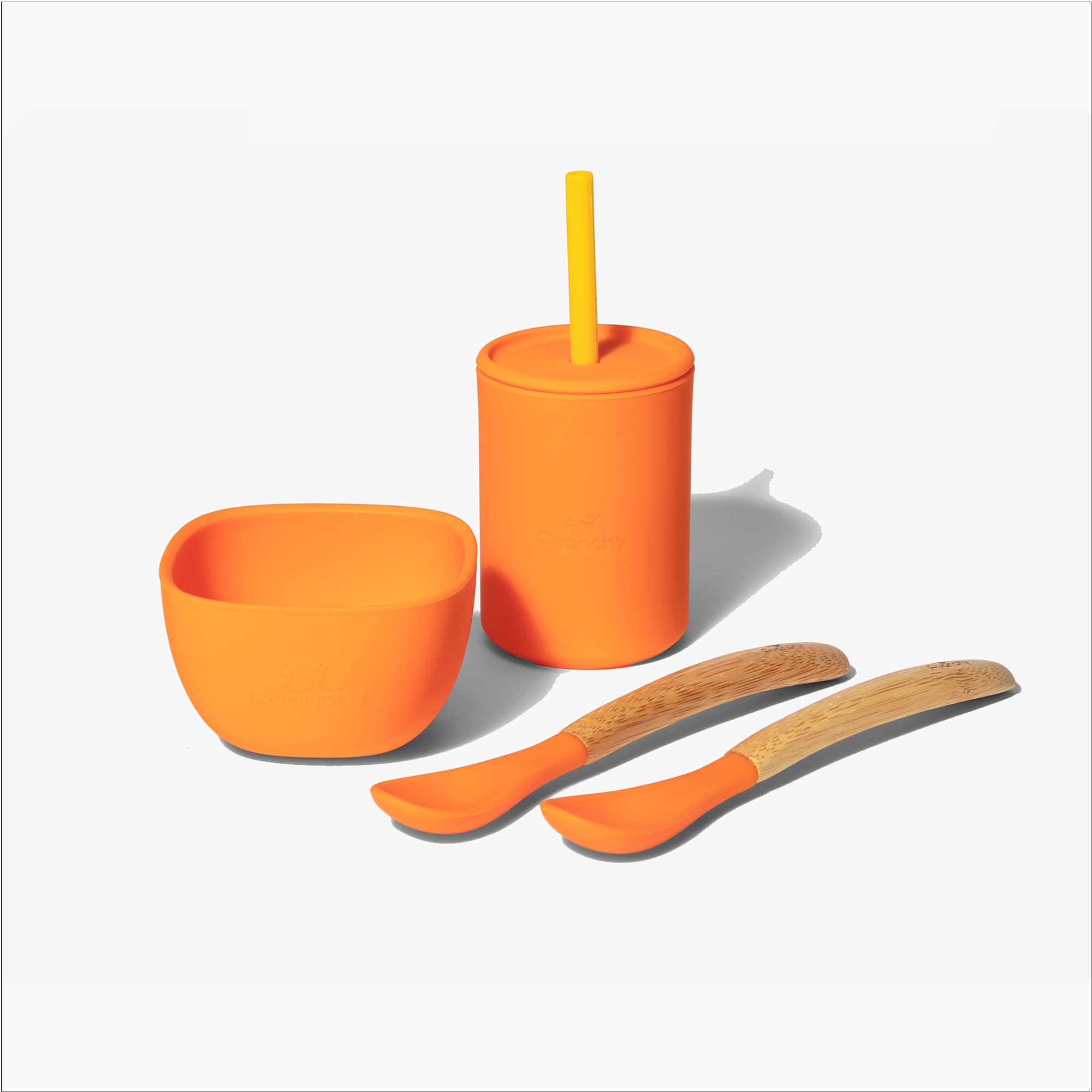 5 oz. Avanchy La Petite Essential Set Baby Feeding Avanchy Sustainable Baby Dishware Essentials Set Orange 