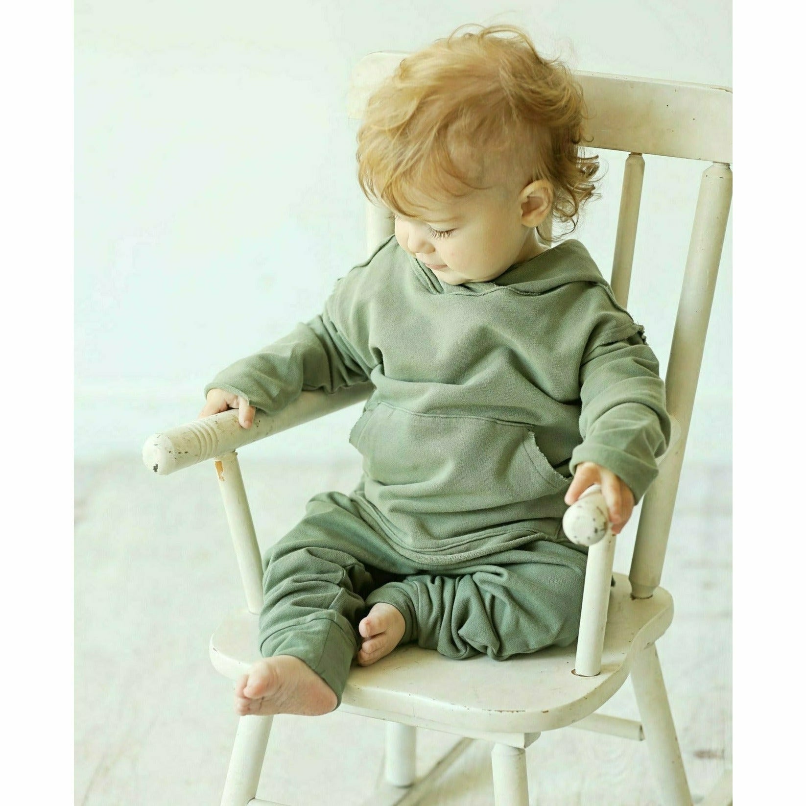 Organic Baby  Benji Hoodie Olive Sweatshirts Be Mi Los Angeles   