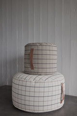 Grid Pouf Large - Offwhite