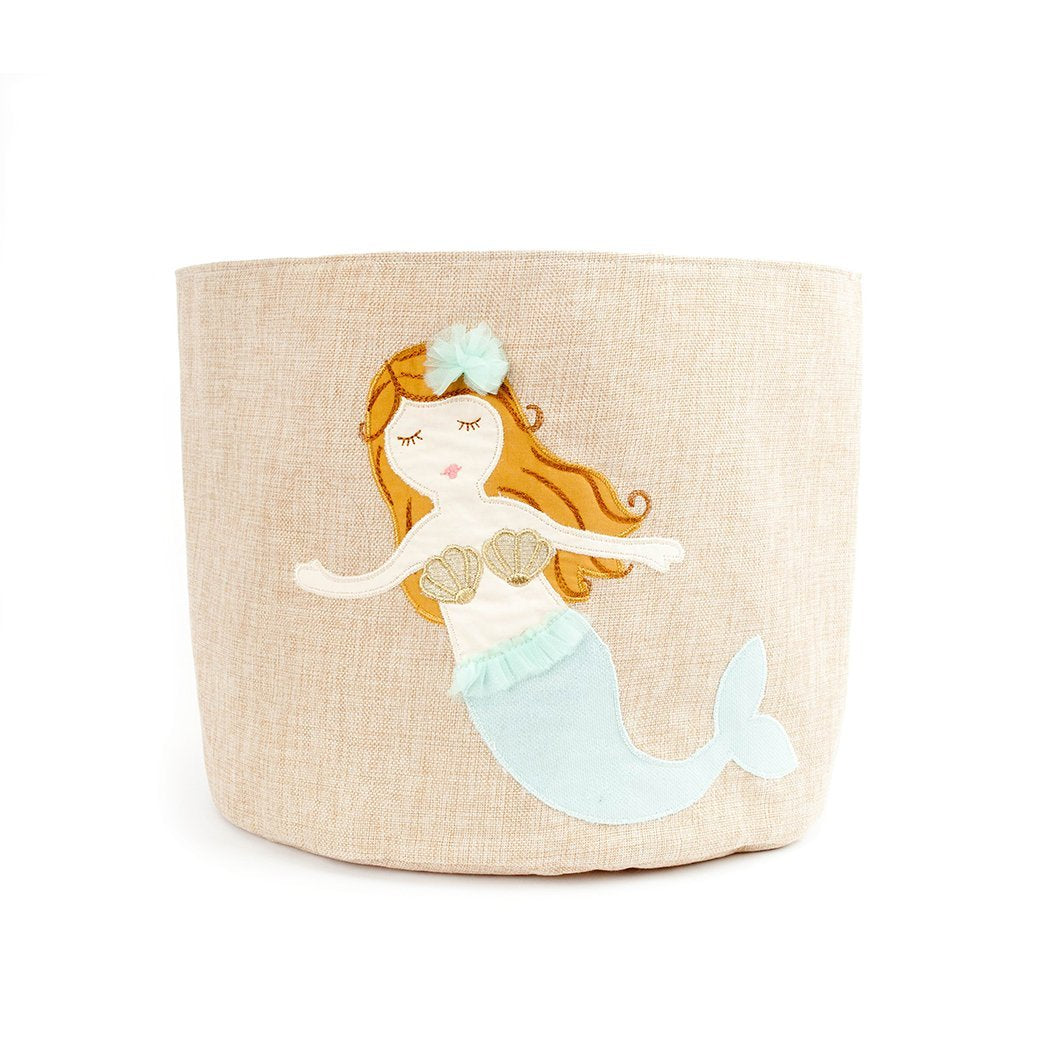 Mermaid Linen Toy Storage Bin Storage Bin MON AMI   