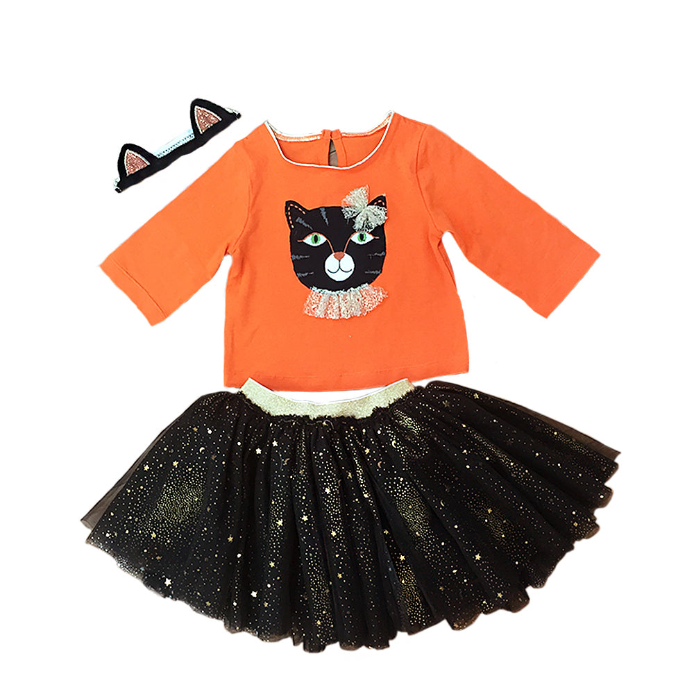 Purrfect Halloween Cat 3 pc Tutu Set Clothes MON AMI   