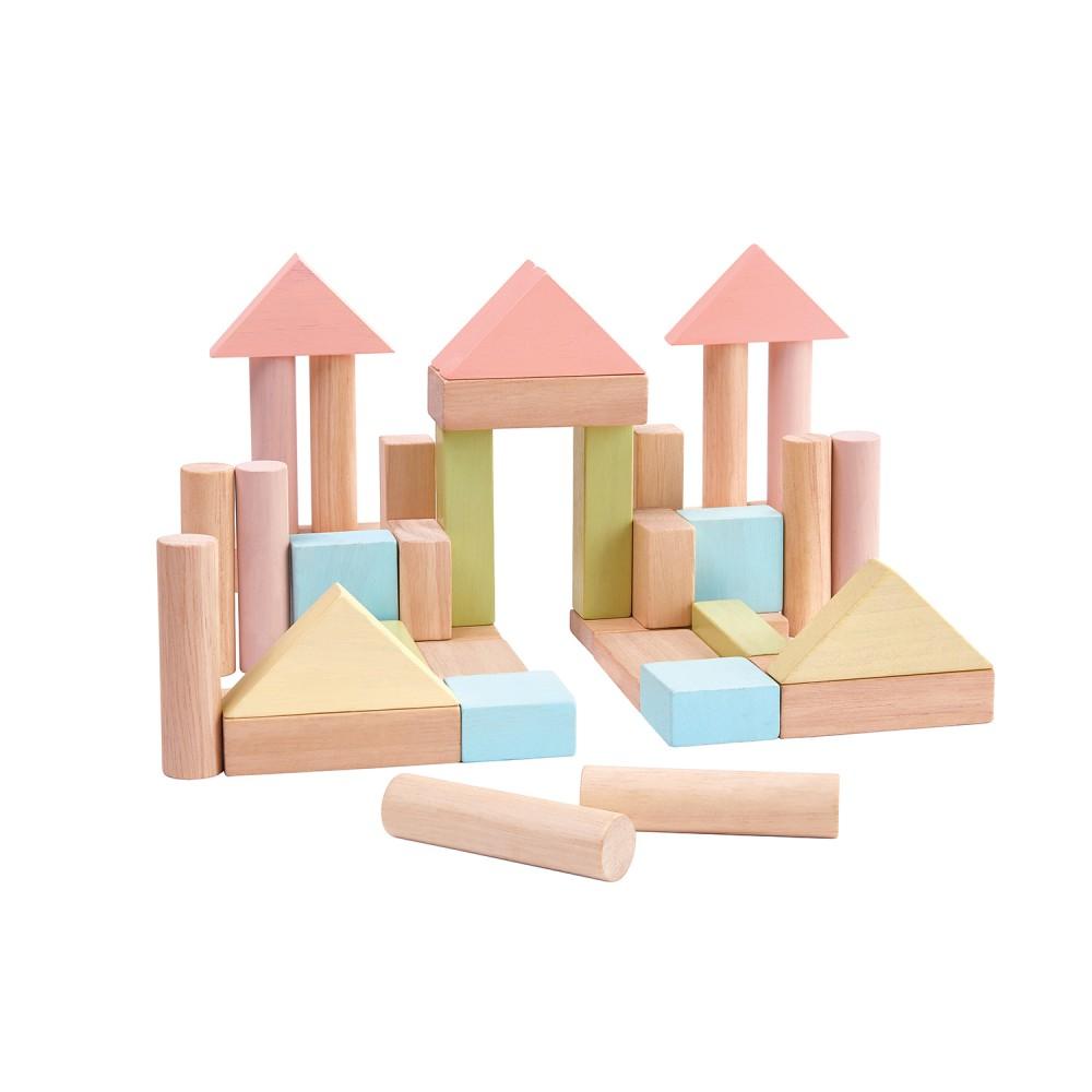 Pastel Wooden Blocks 40pc Kids Toys PlanToys   