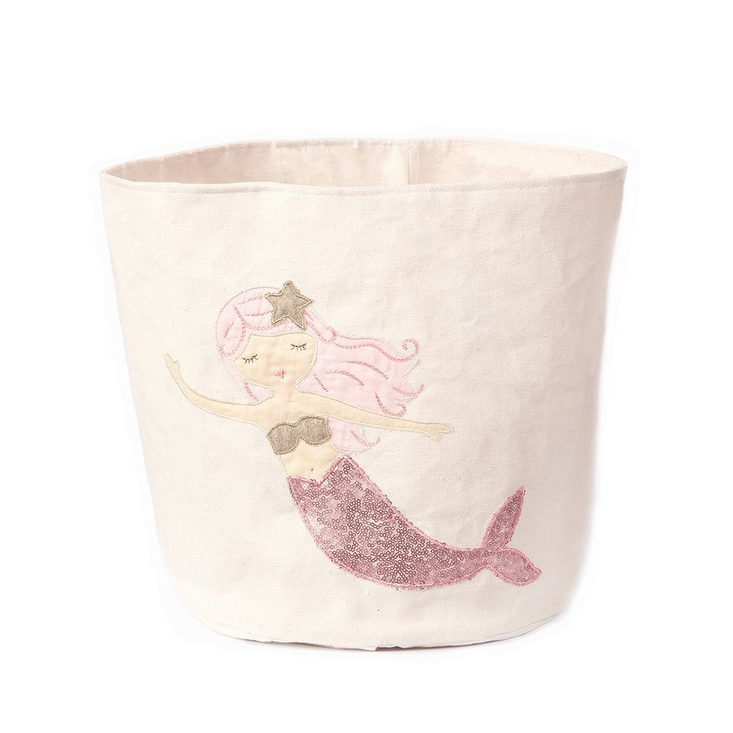 Sequin Mermaid Large Canvas Storage Bin Storage Bin MON AMI   