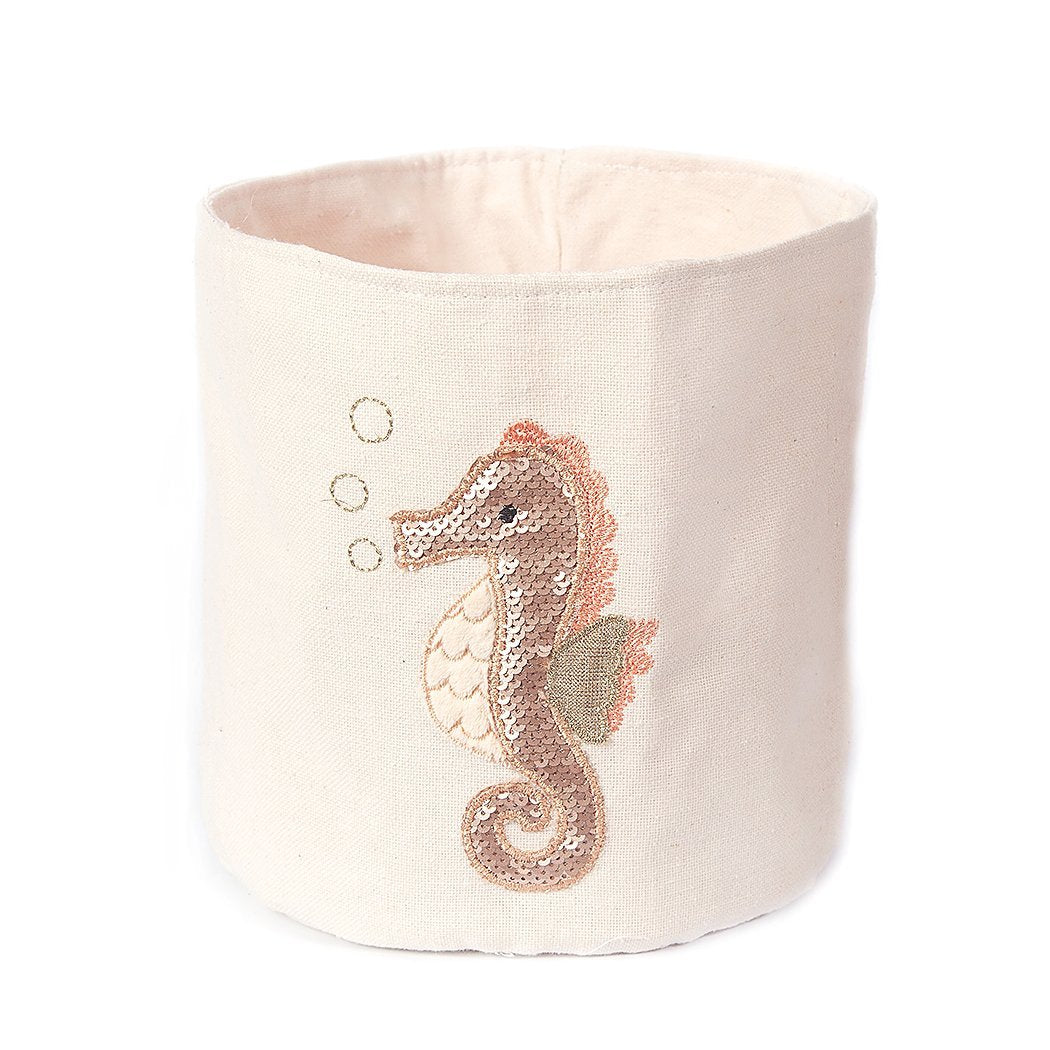 Seahorse Small Canvas Storage Bin Storage Bin MON AMI   